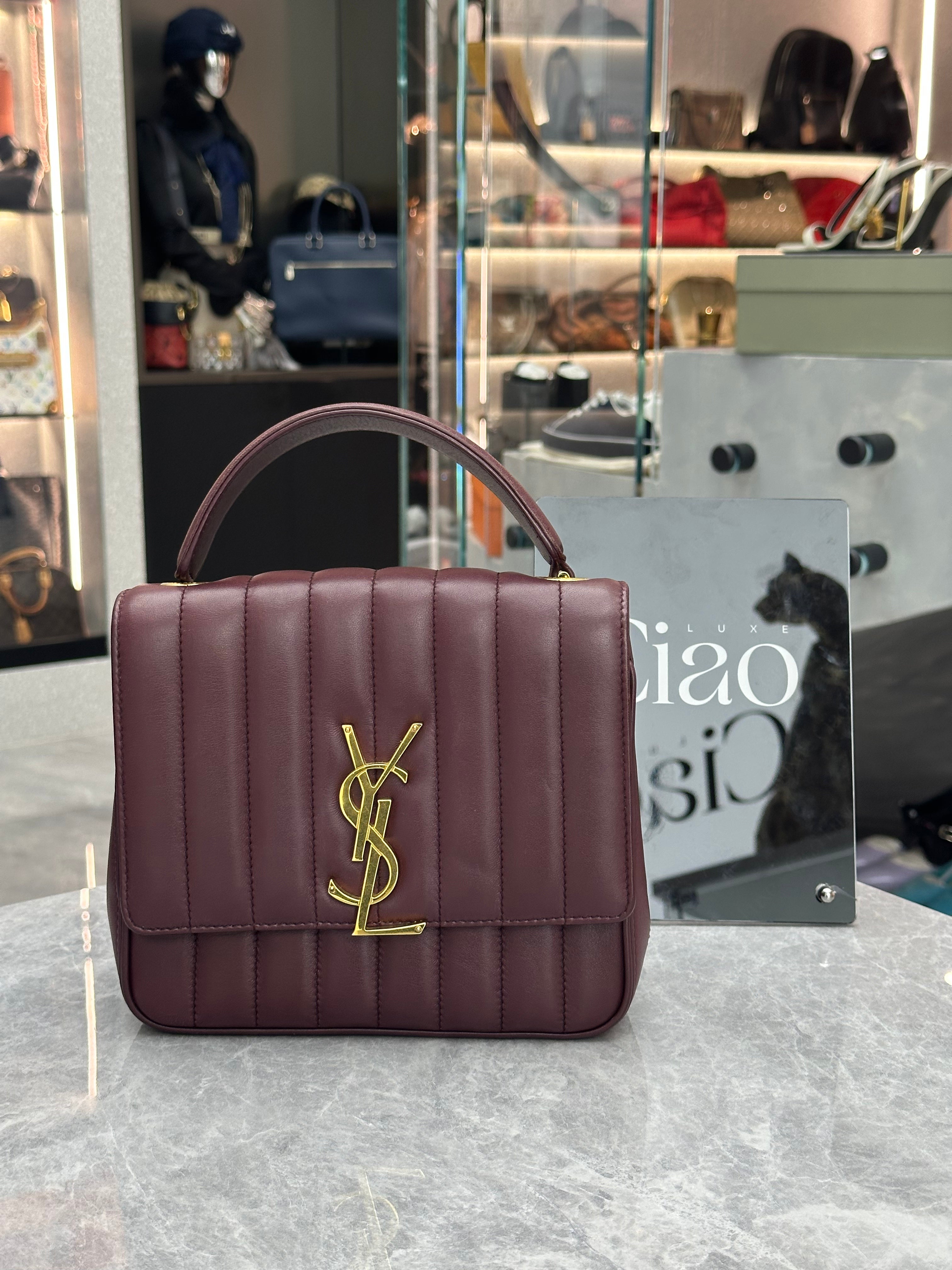 Saint Laurent Paris YSL Vicky leather handbag