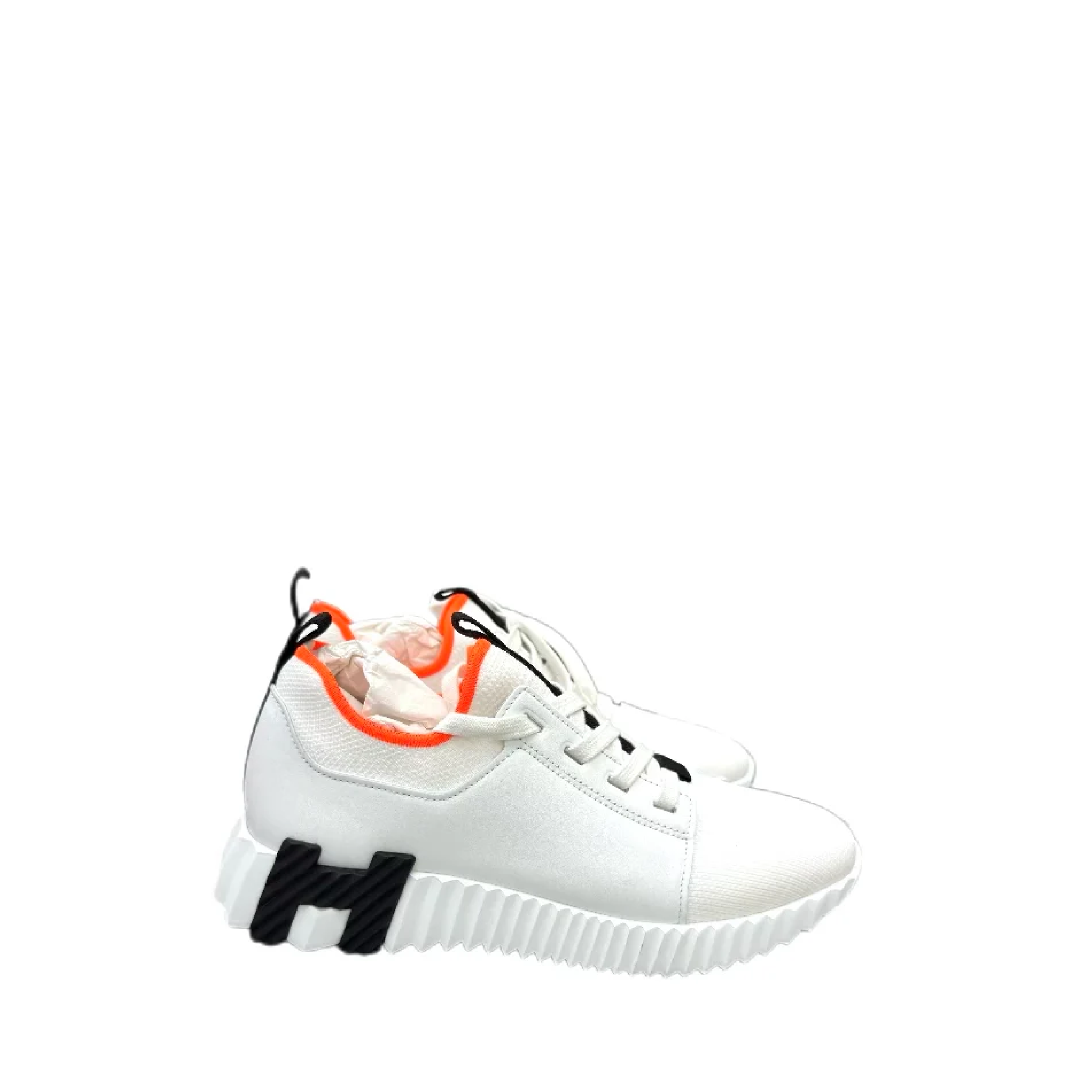HERMÈS Depart slip-on sneaker (White/Orange/Black) 38