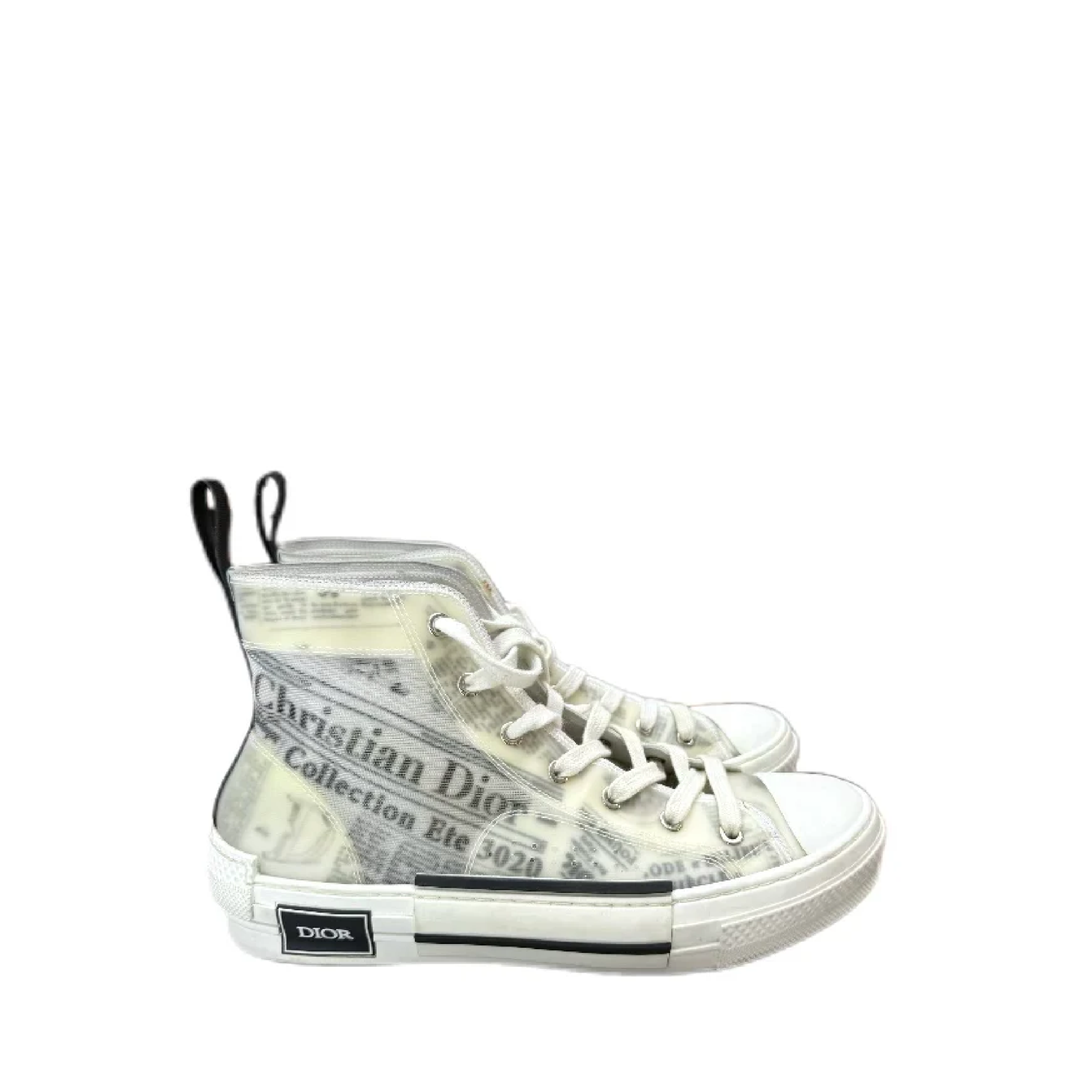 CHRISTIAN DIOR X DANIEL ARSHAM Newspaper Print B23 High Top Sneakers (white) 41