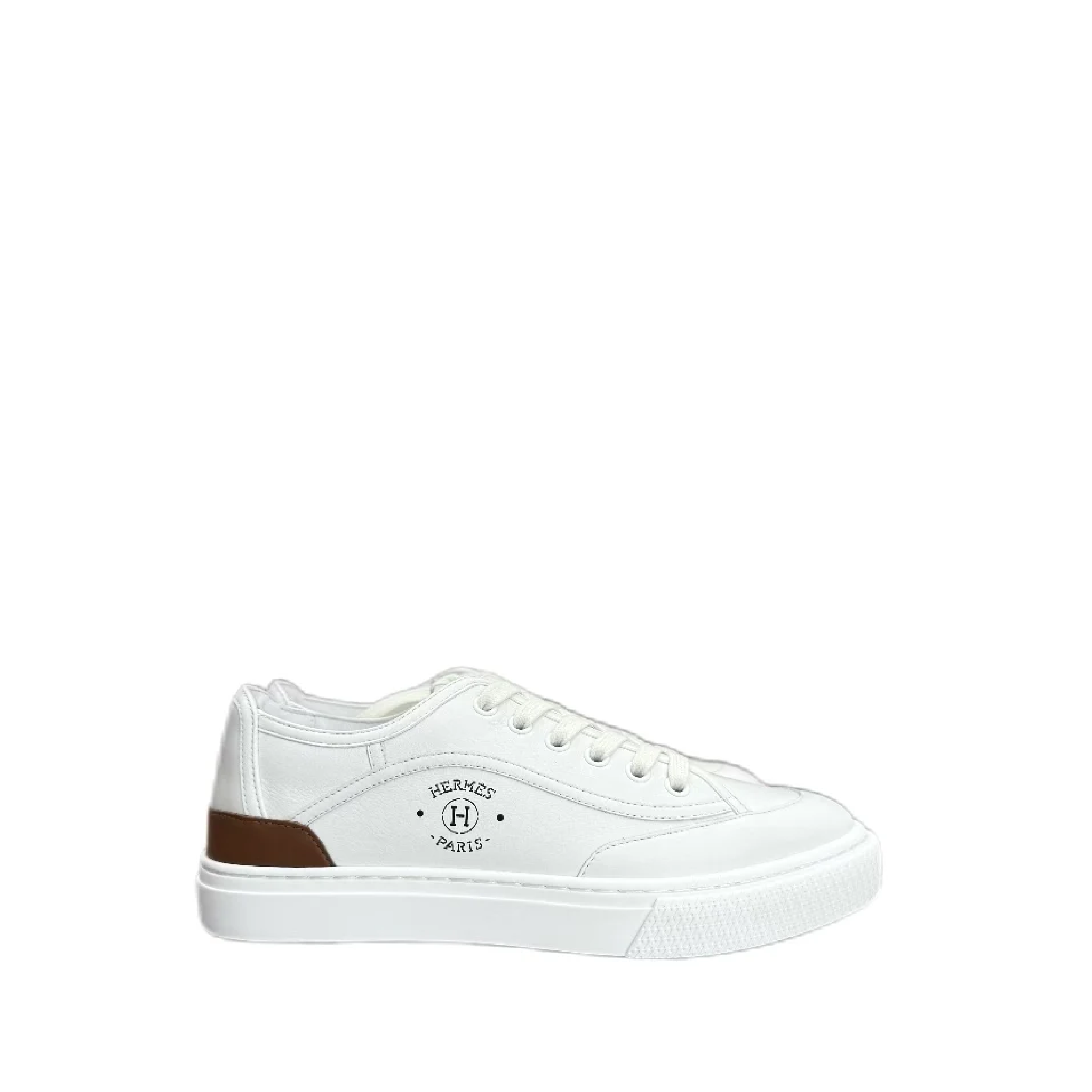 HERMÈS Get Sneaker Rubber and Lambskin (Blanc/White) 37