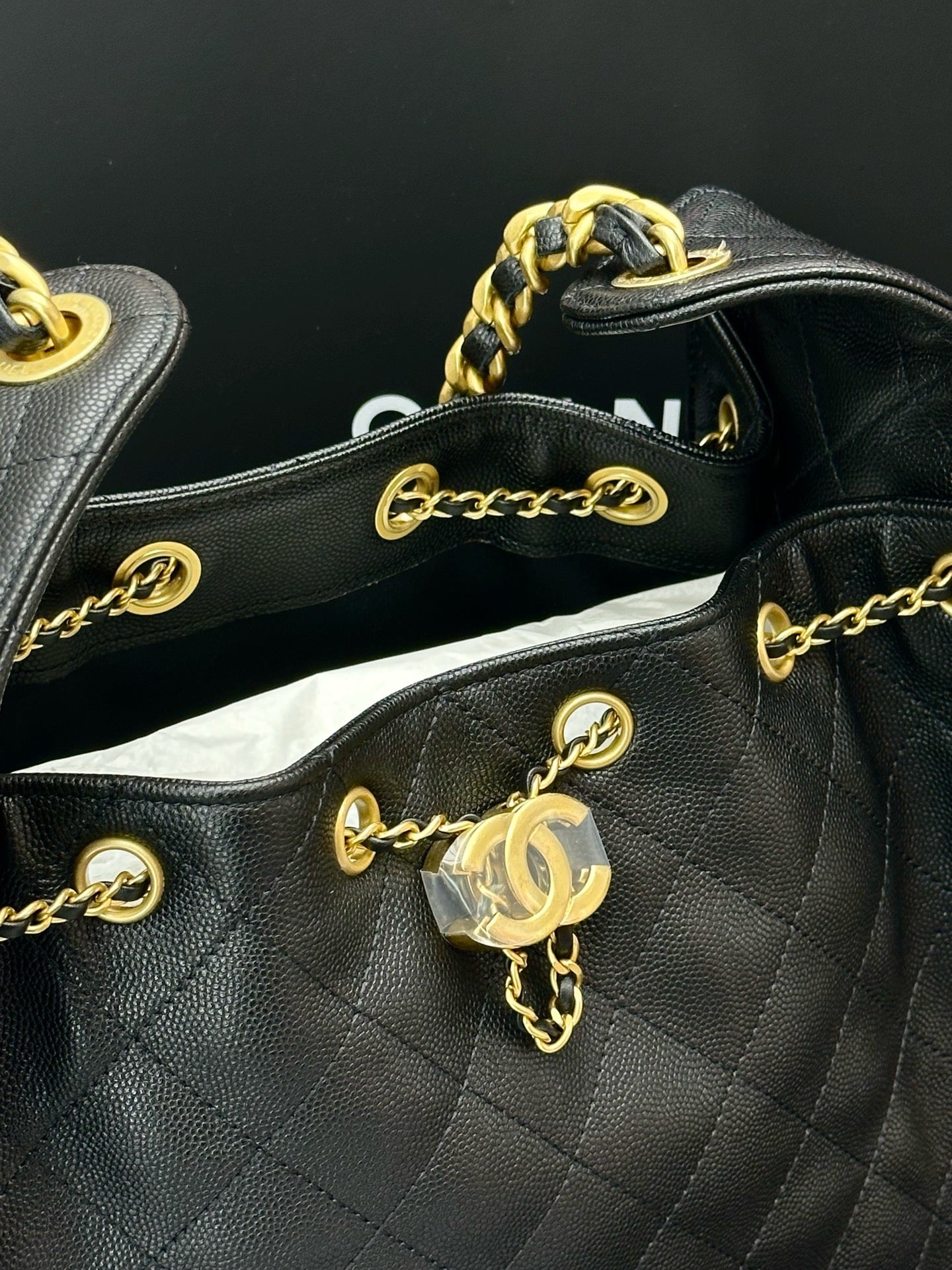 Chanel 25 black Hobo bag crafted from quilted caviar leather