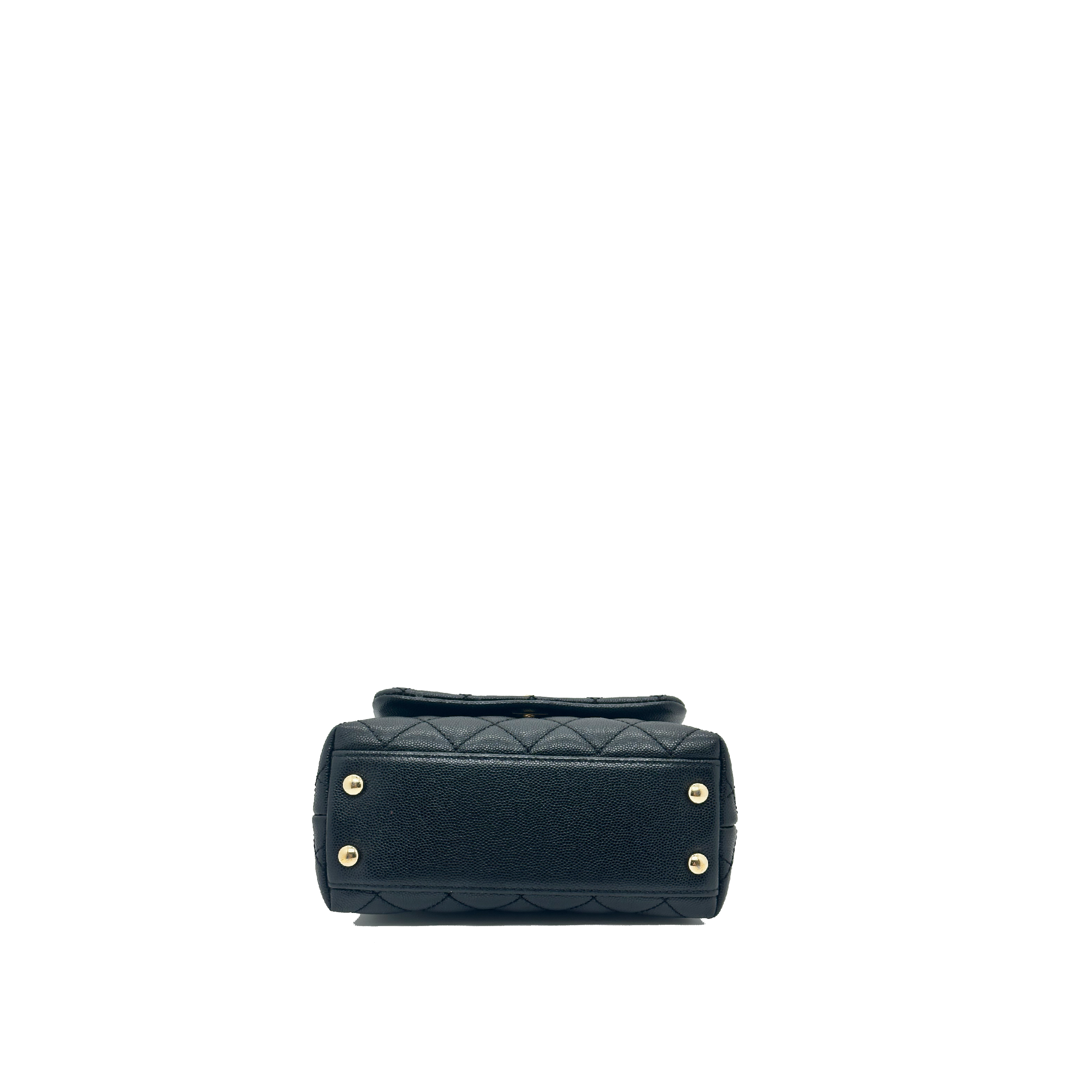Chanel Mini Flap Bag with Top Handle Grained Calfskin & Gold-Tone Metal Black