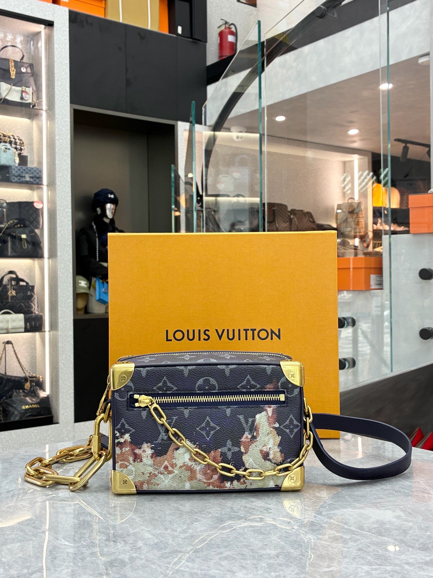 Louis Vuitton Mini Soft Trunk bag in the Monogram Bleach print from the Spring-Summer 2024 collection