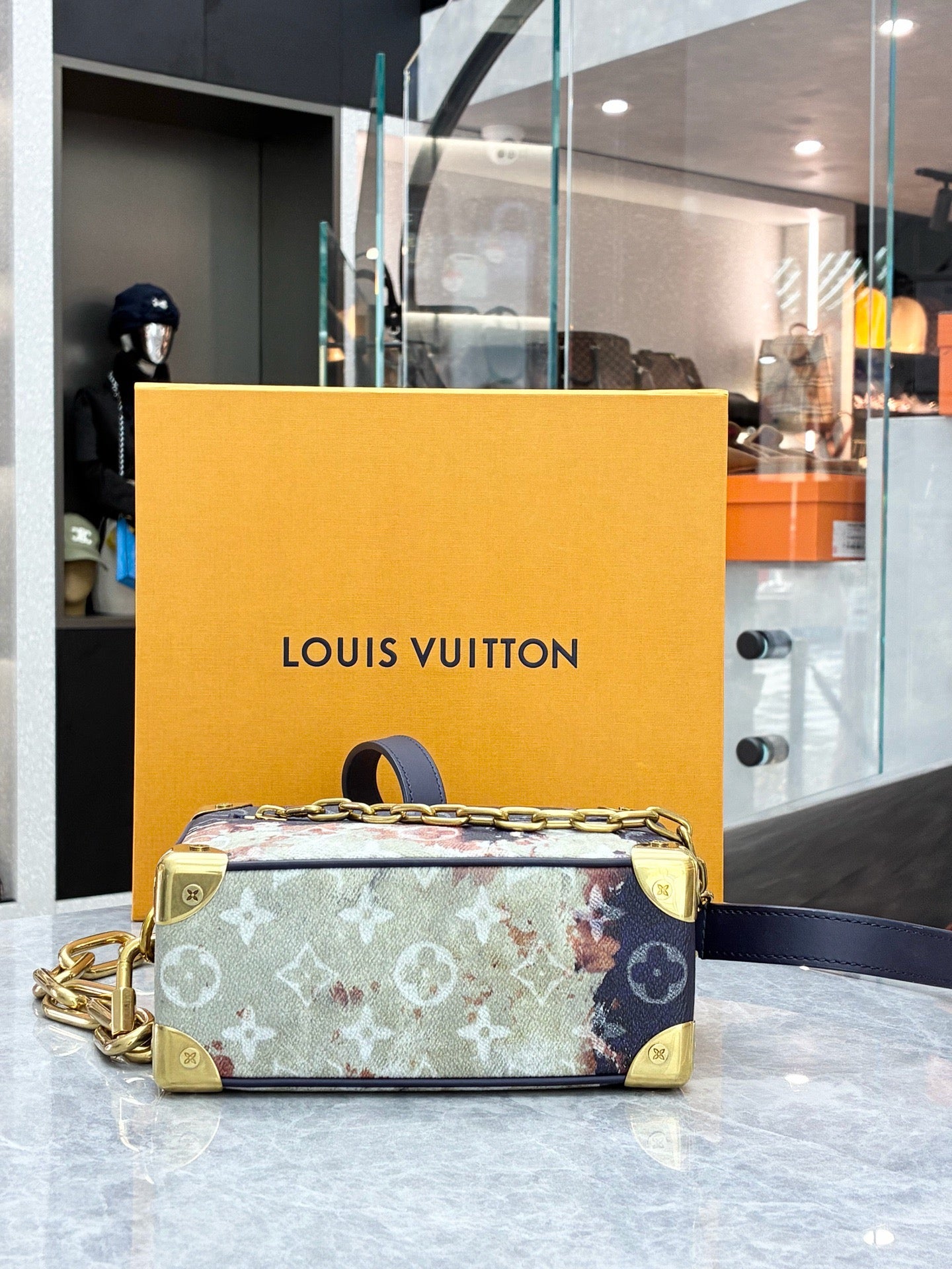 Louis Vuitton Mini Soft Trunk bag in the Monogram Bleach print from the Spring-Summer 2024 collection