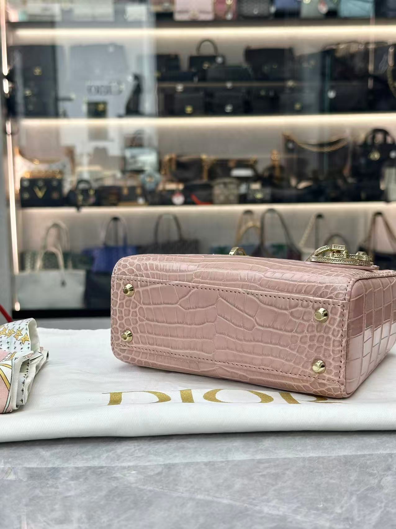 Dior Alligator Pink Lady Dior Mini Bag