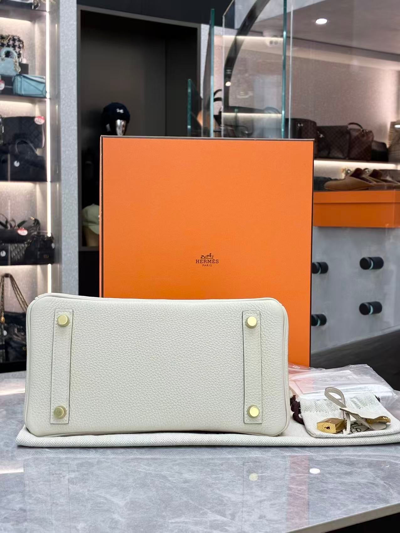 Hermes Birkin 25 Togo 8L Beton GHW (Z Stamp)