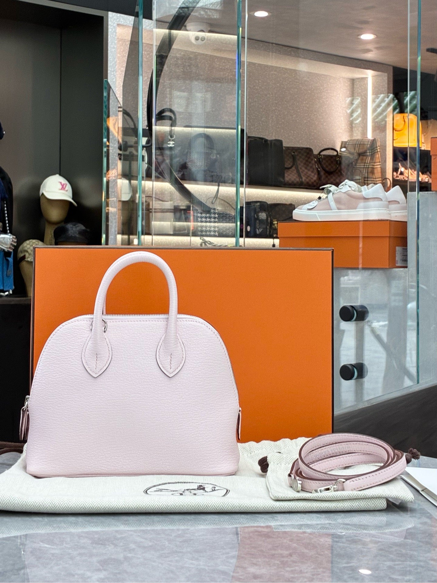 Hermes Mini Bolide in Rose Darling Chèvre Phw (K stamp)