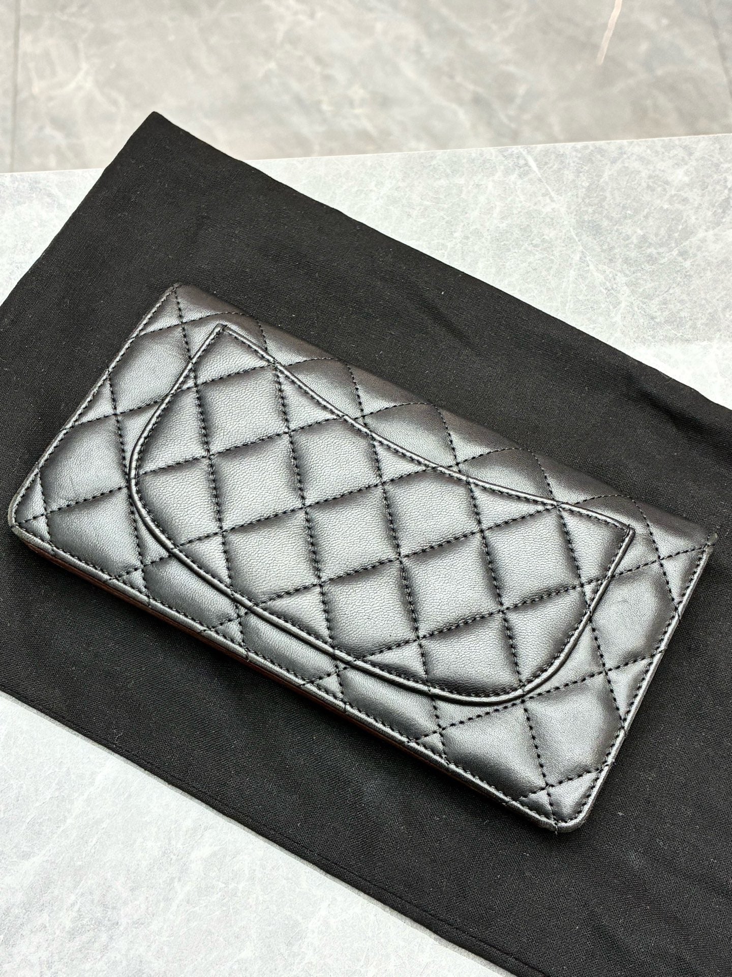 Chanel Yen wallet brown leather