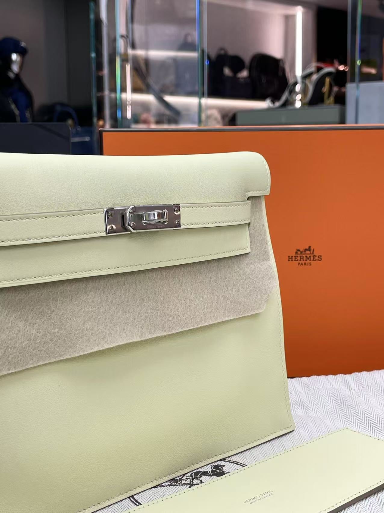 Hermes Kelly Danse in I8 Milton Yellow with Silver Hardware