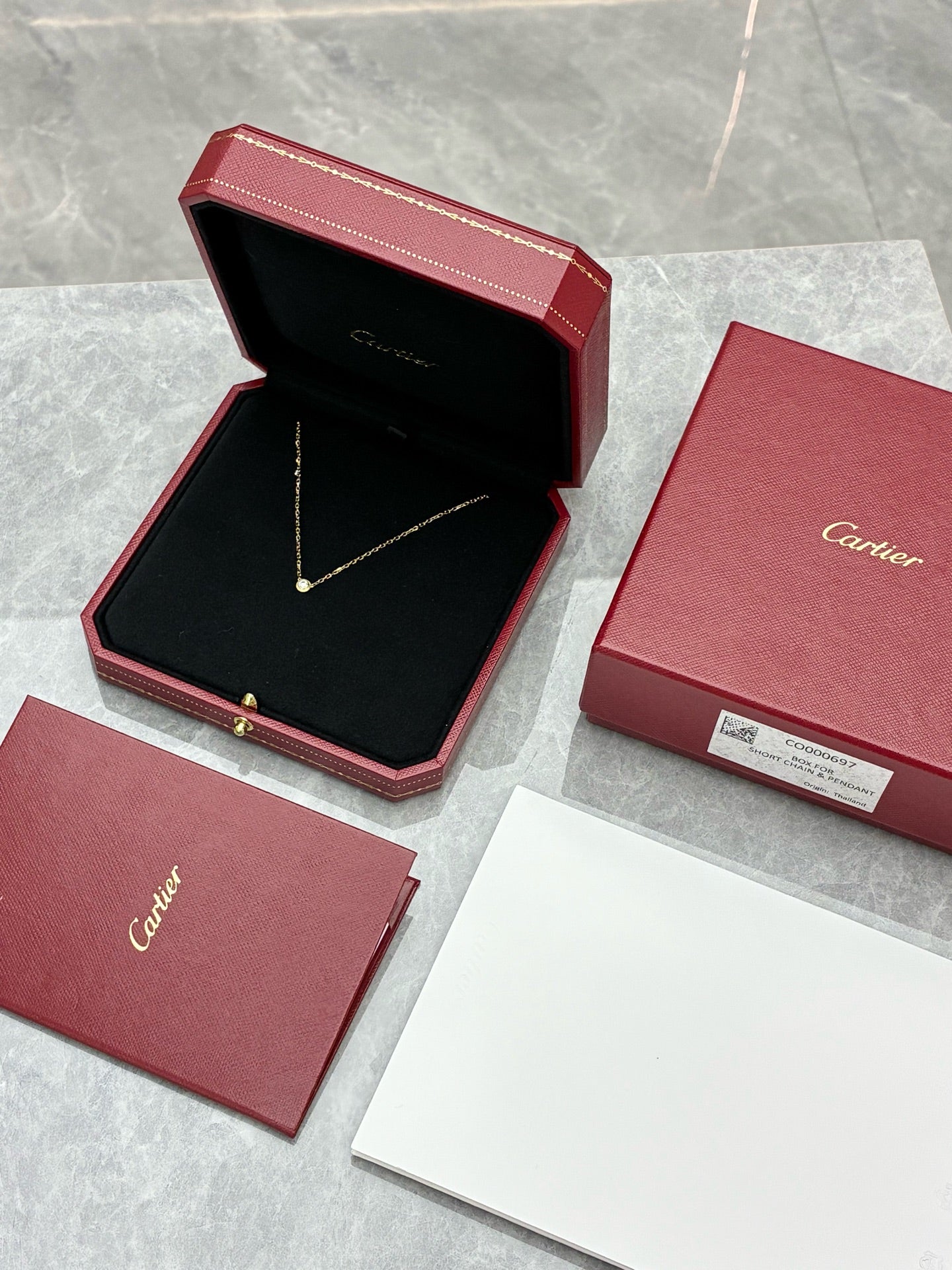 Cartier Flying Saucer Pendant Necklace 18K Rose Gold Diamond Small