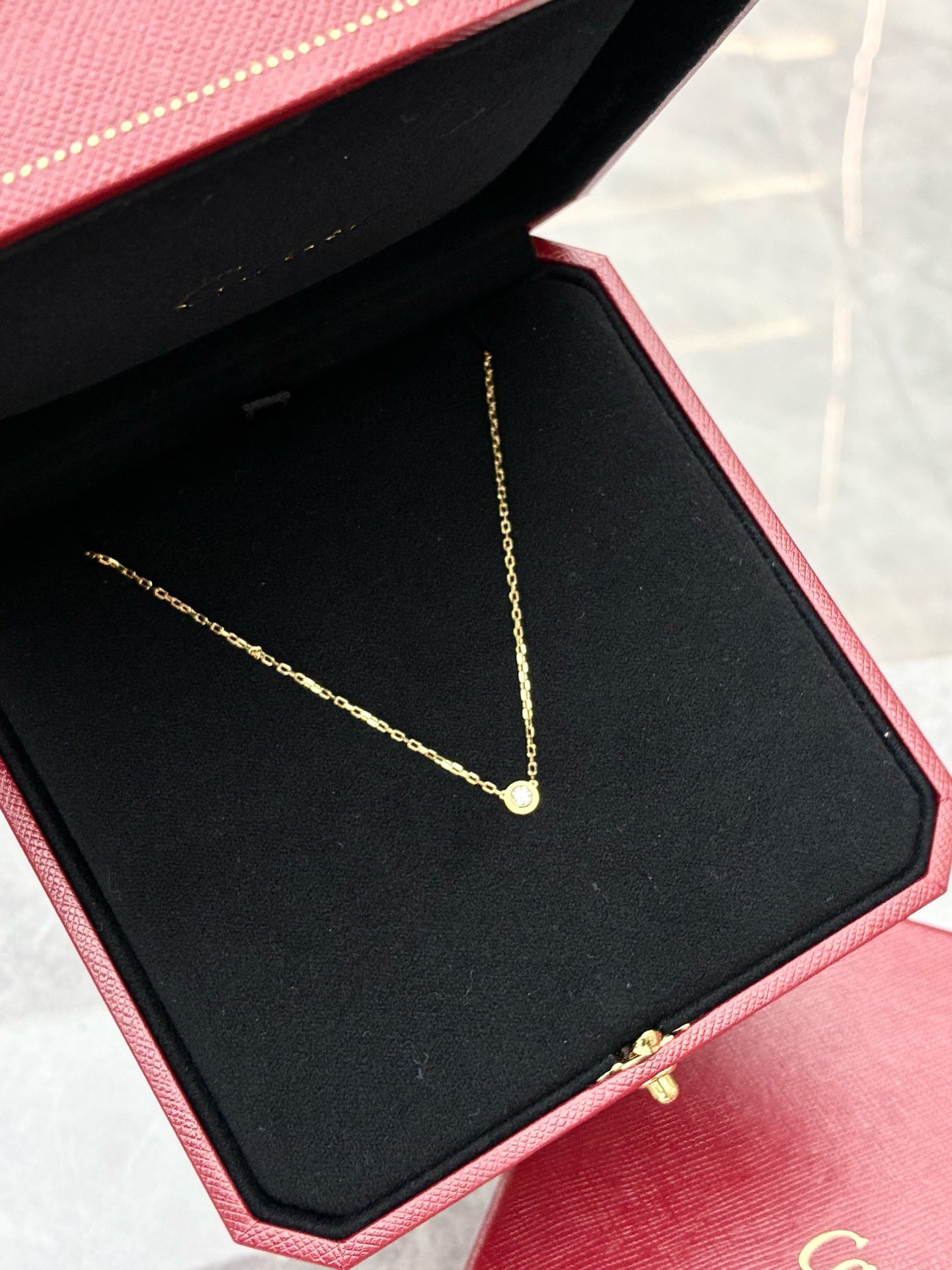 Cartier Flying Saucer Pendant Necklace 18K Rose Gold Diamond Small
