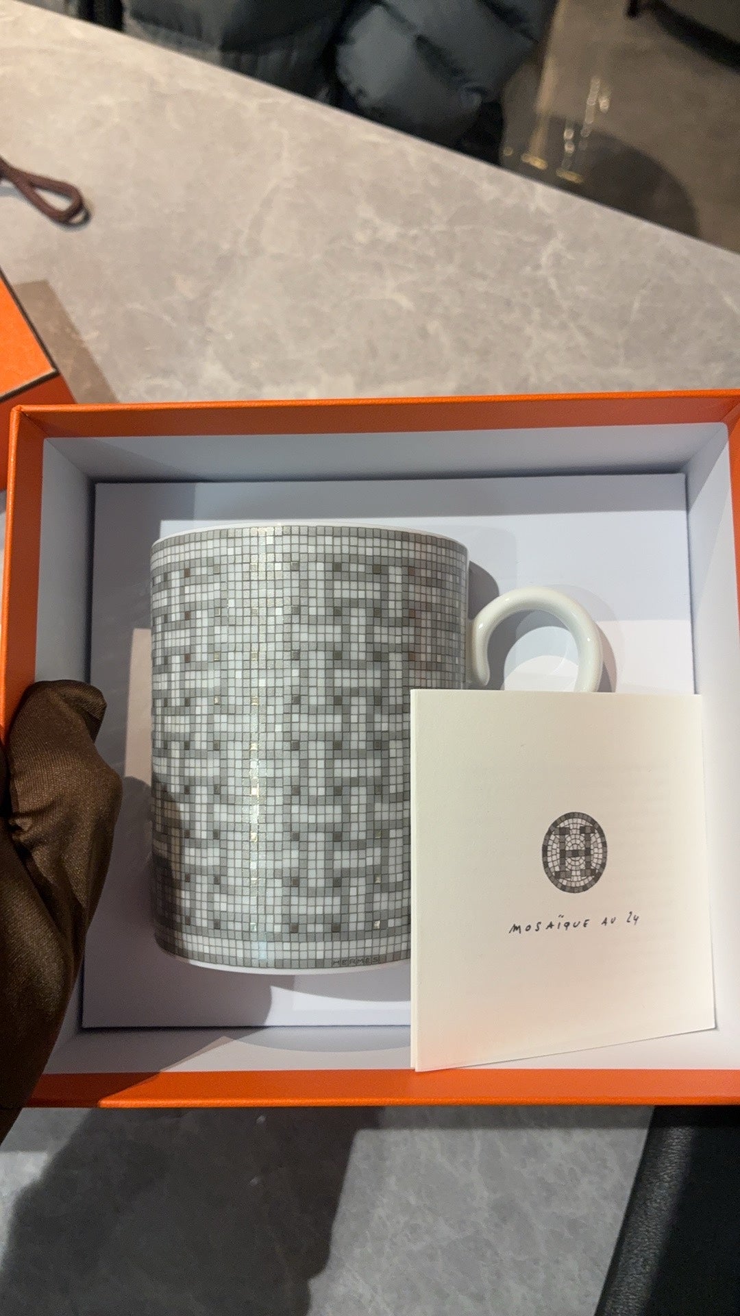 Hermès Mosaic Cup – Porcelain, Brand New