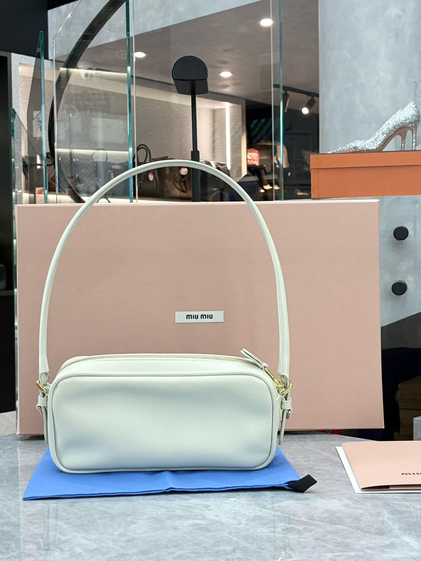Miu Miu Mahjong Bag – White Small, Gold Hardware, Pre-Owned