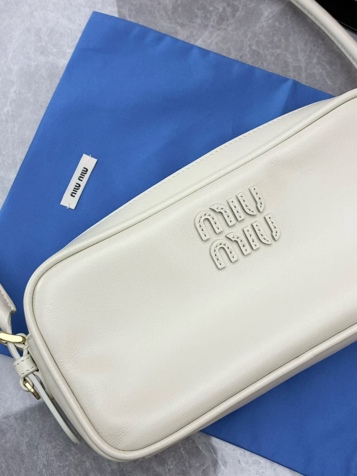 Miu Miu Mahjong Bag – White Small, Gold Hardware, Pre-Owned
