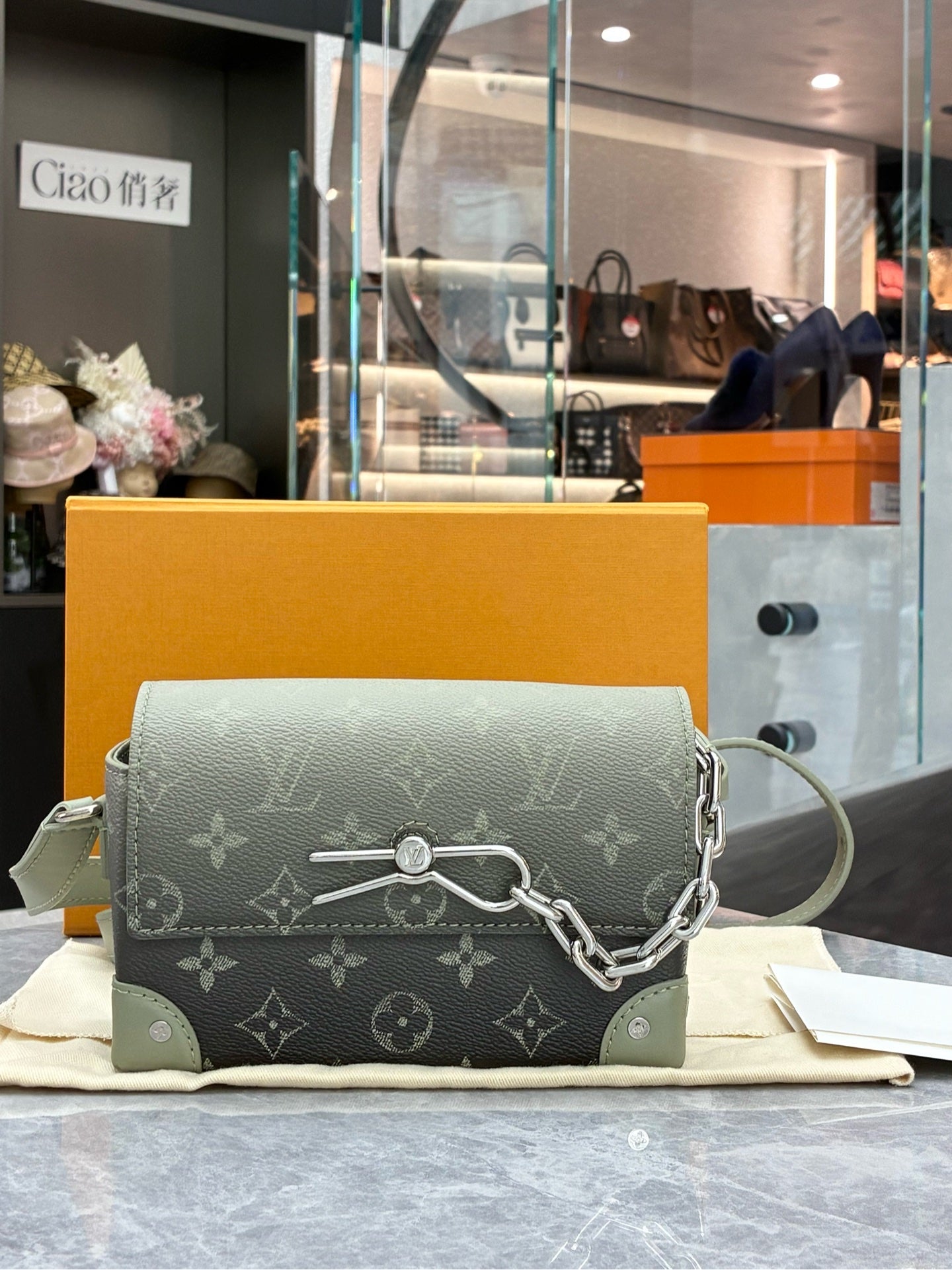 LOUIS VUITTON Steamer Wearable Wallet – Monogram Eclipse Gradient Canvas, Silver Hardware, Pre-Owned