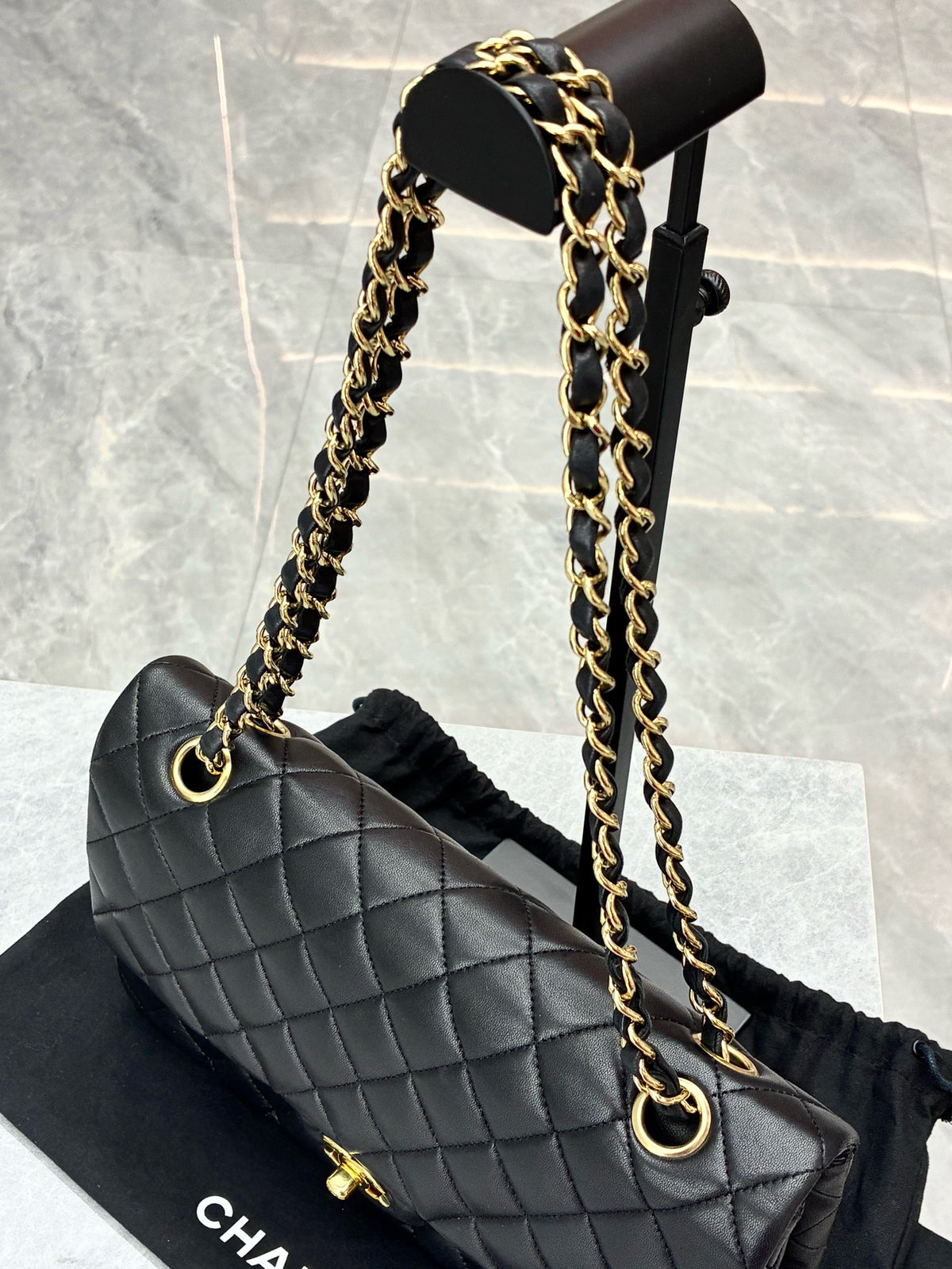 CHANEL Classic Flap Medium – Black Lambskin, Gold Hardware, 13 Series Card, Very Good Pre-Owned
