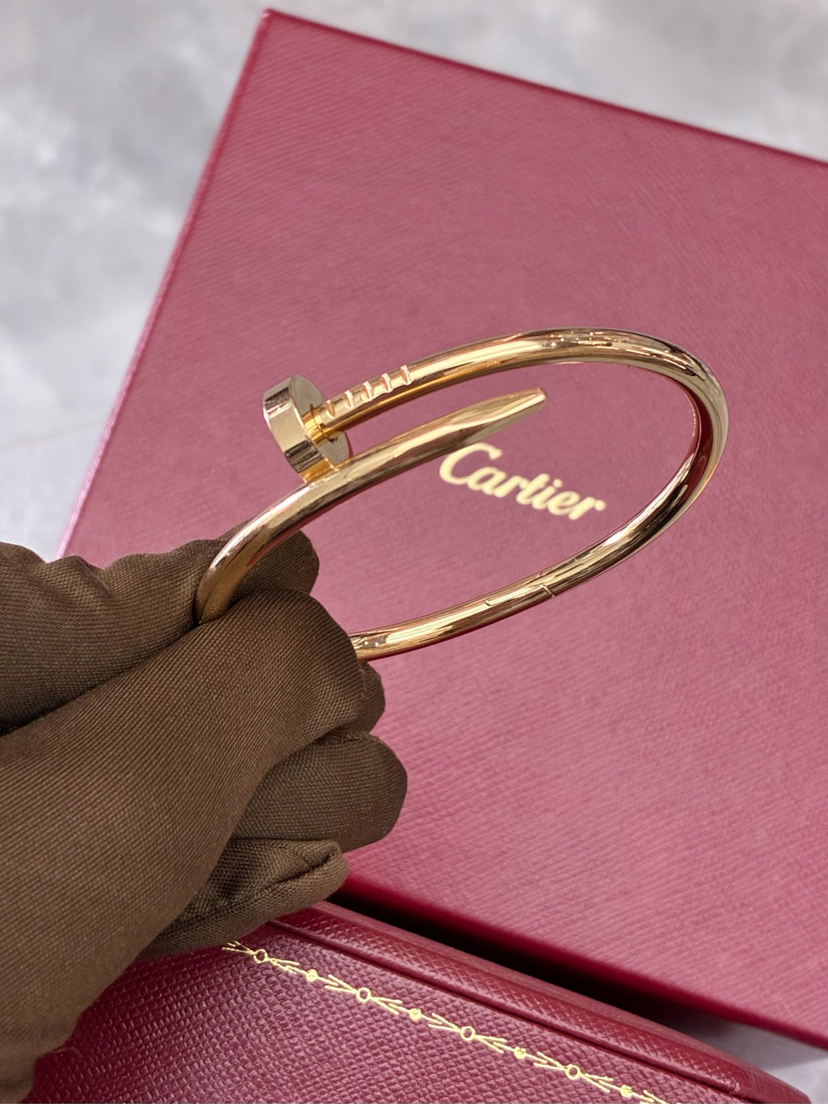 CARTIER Juste un Clou Bracelet – 18K Rose Gold, Wide Model, Size 15, 99% New