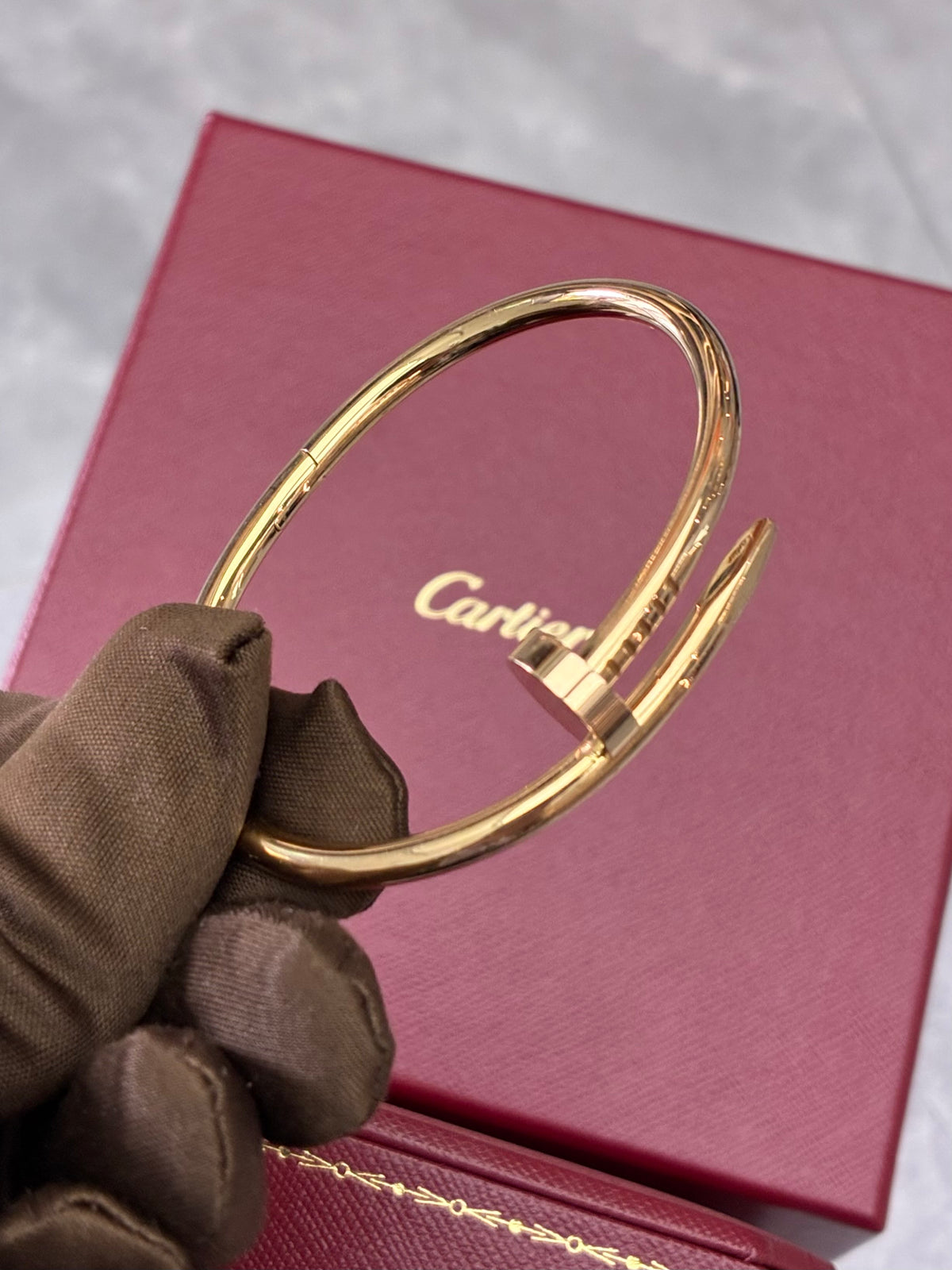 CARTIER Juste un Clou Bracelet – 18K Rose Gold, Wide Model, Size 15, 99% New
