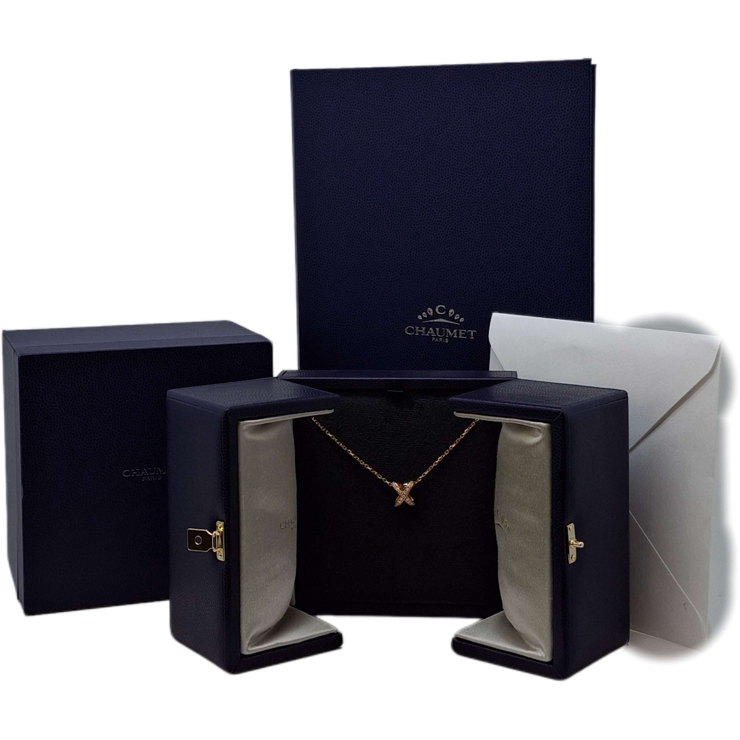 CHAUMET JEUX DE LIENS PENDANT MEDIUM MODEL (Rose Gold, diamonds)