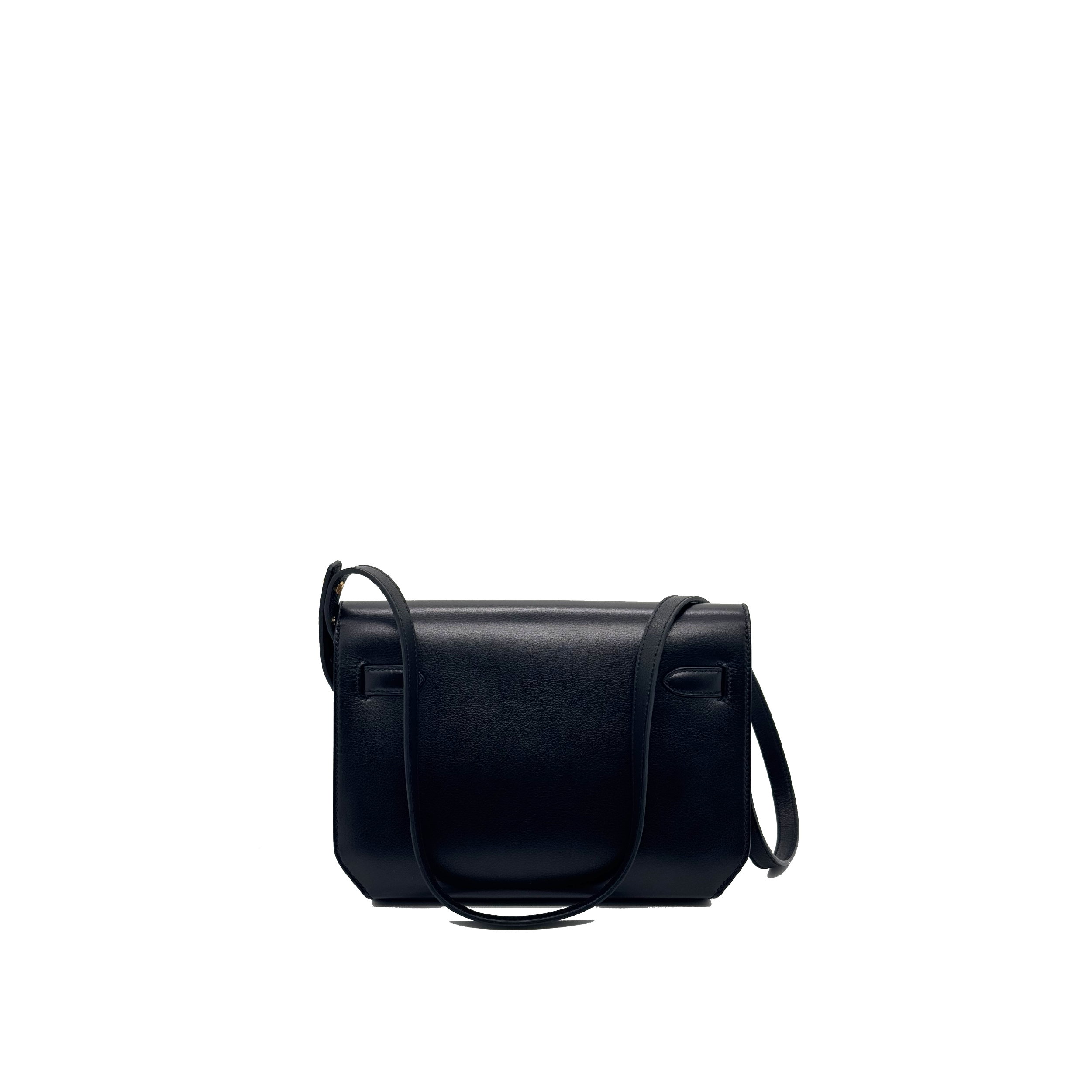 Hermes Kelly Depeches 25 Tadelakt Noir Black stamp U