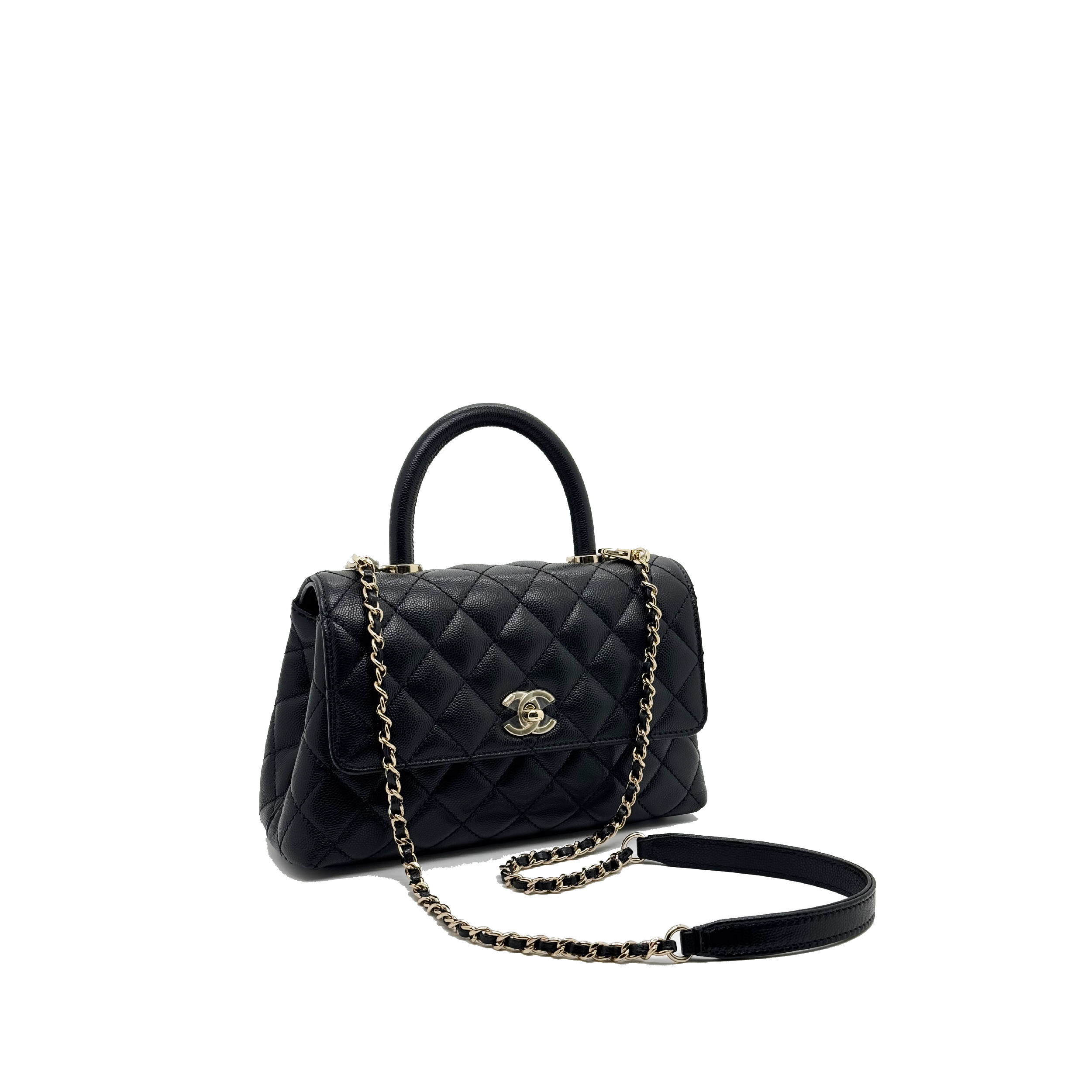 Chanel Small Coco Handle Caviar Black