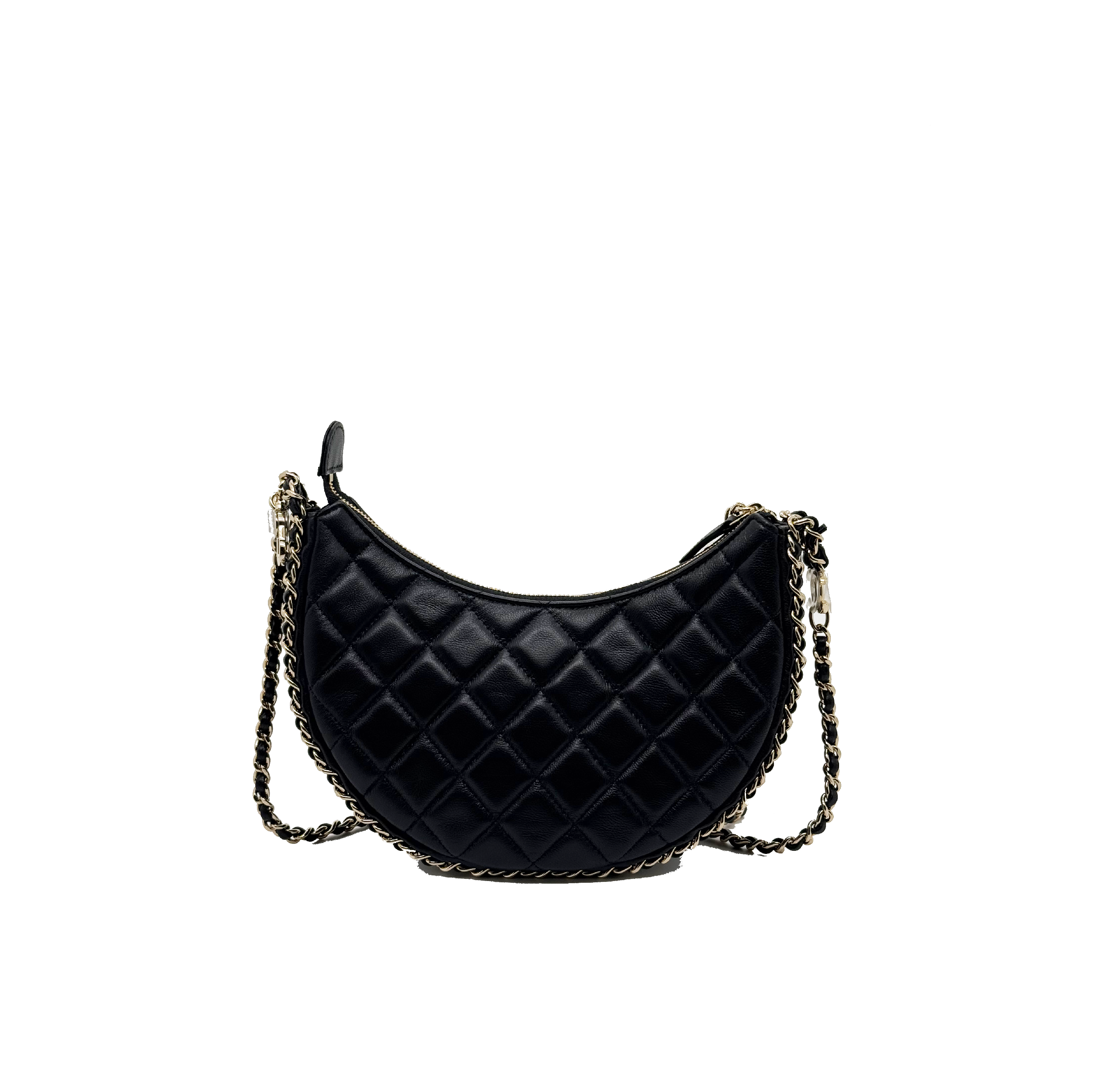 Chanel 2023 Small Hobo Bag Black Lambskin