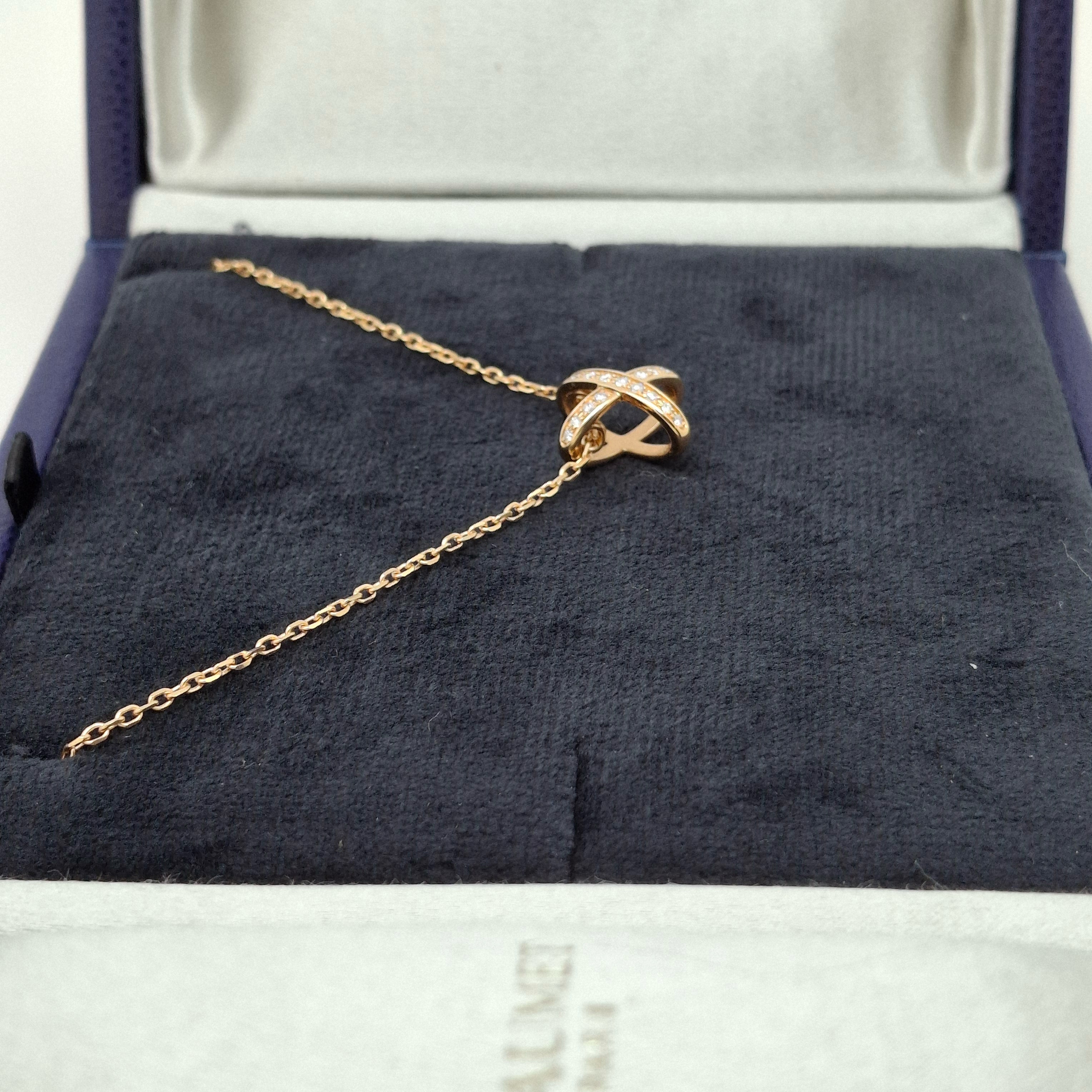 CHAUMET JEUX DE LIENS PENDANT MEDIUM MODEL (Rose Gold, diamonds)