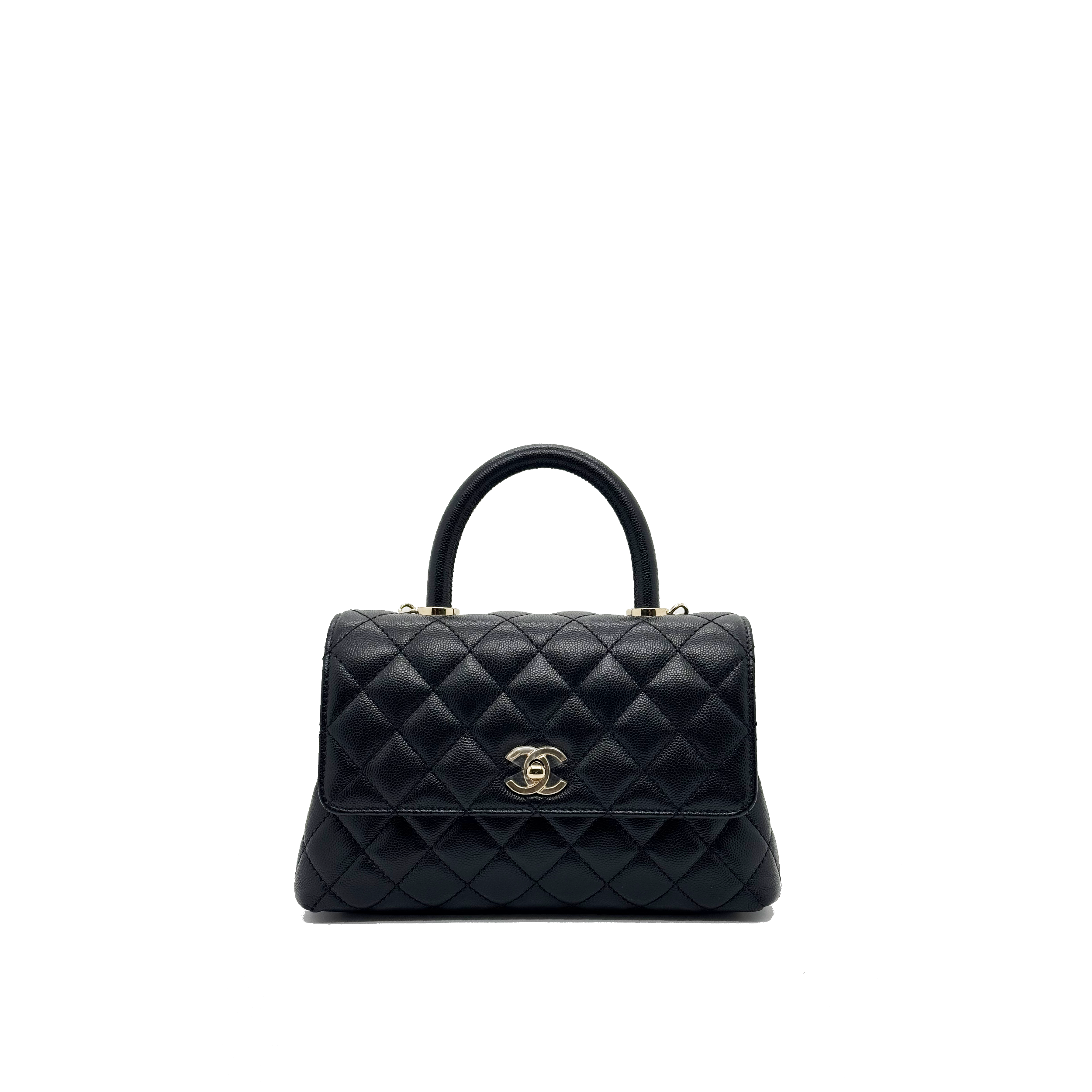 Chanel Small Coco Handle Caviar Black