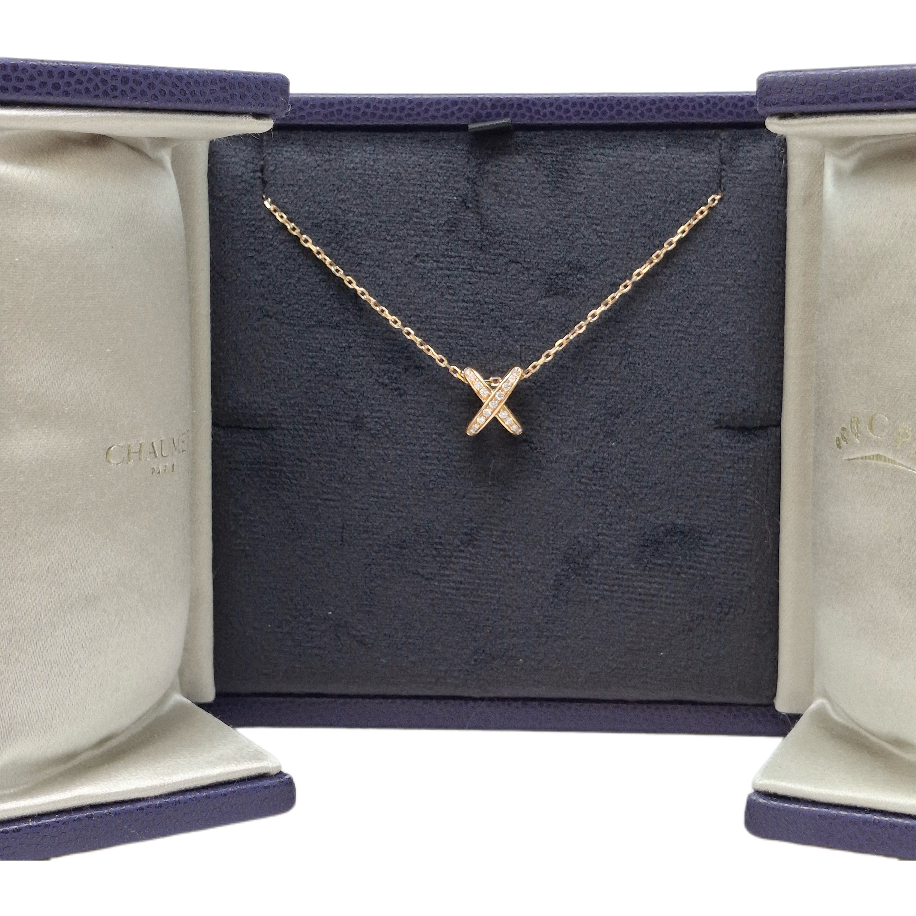 CHAUMET JEUX DE LIENS PENDANT MEDIUM MODEL (Rose Gold, diamonds)