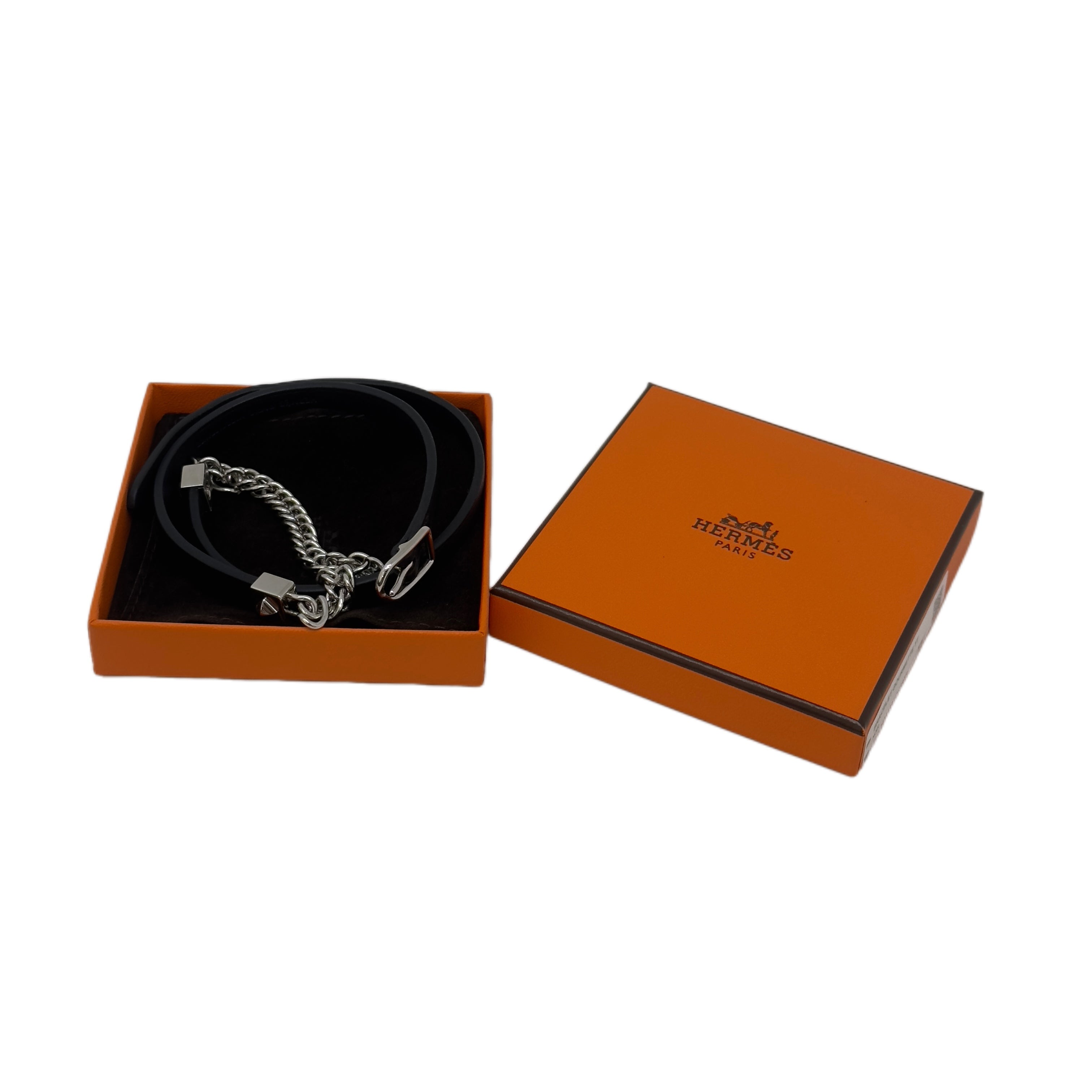 HERMÈS Gourmette Equestre necklace, large model (Silver)