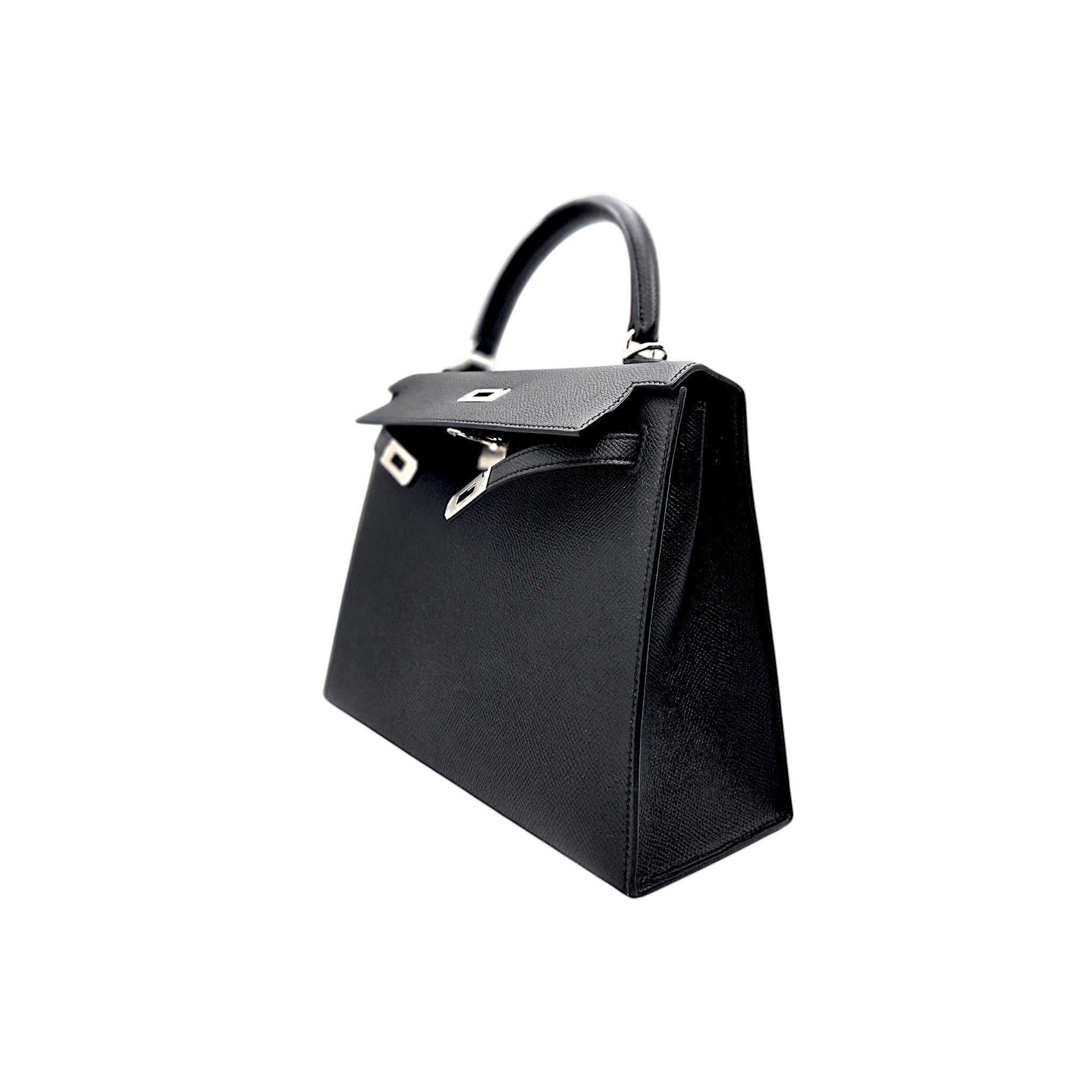 Hermès Kelly 25 Black Sellier Epsom