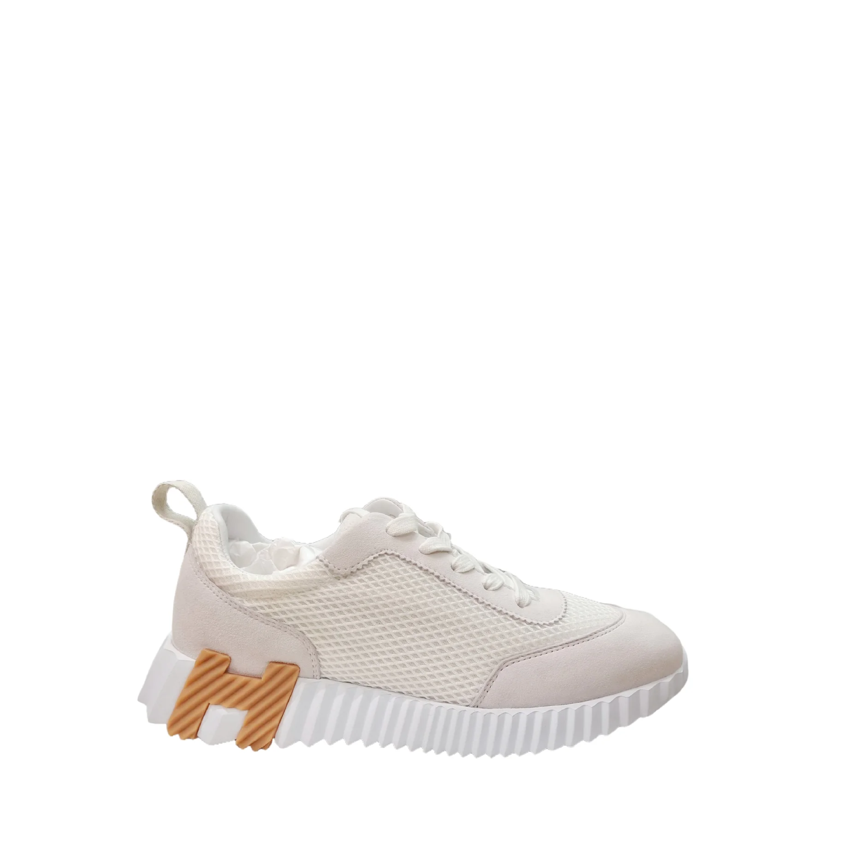 HERMÈS Bouncing Sneaker (Beige/Orange/Noir) 38