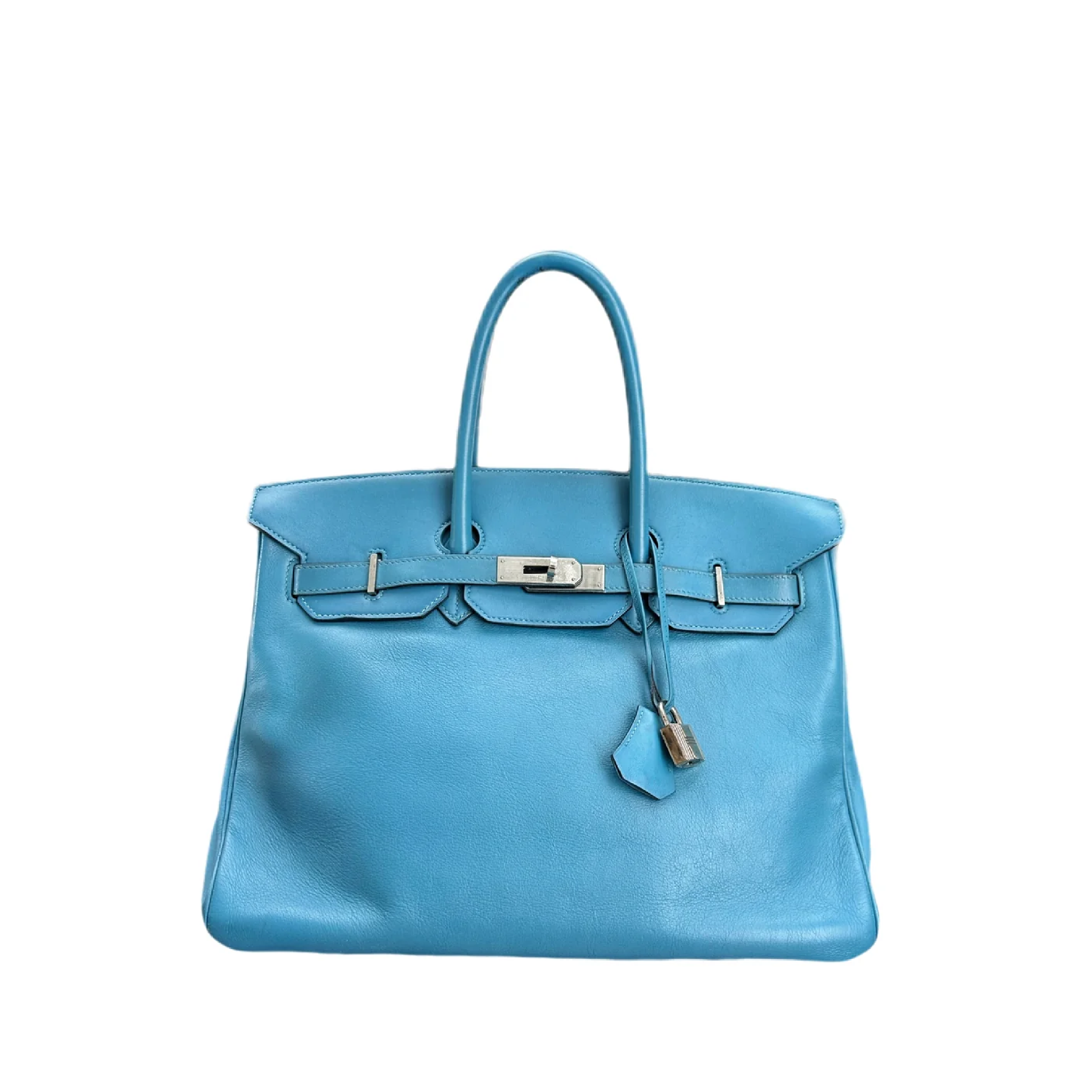 HERMÈS BIRKIN 35 Swift Leather SHW Celeste (Candy Blue) SQUARE K STAMP