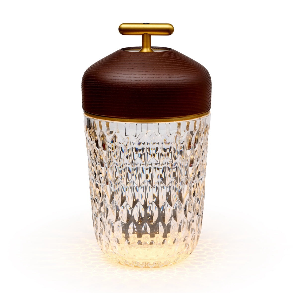 HERMÈS ST LOUIS FOLIA PORTABLE CRYSTAL LAMP (Dard Wood Finish / Crystal)