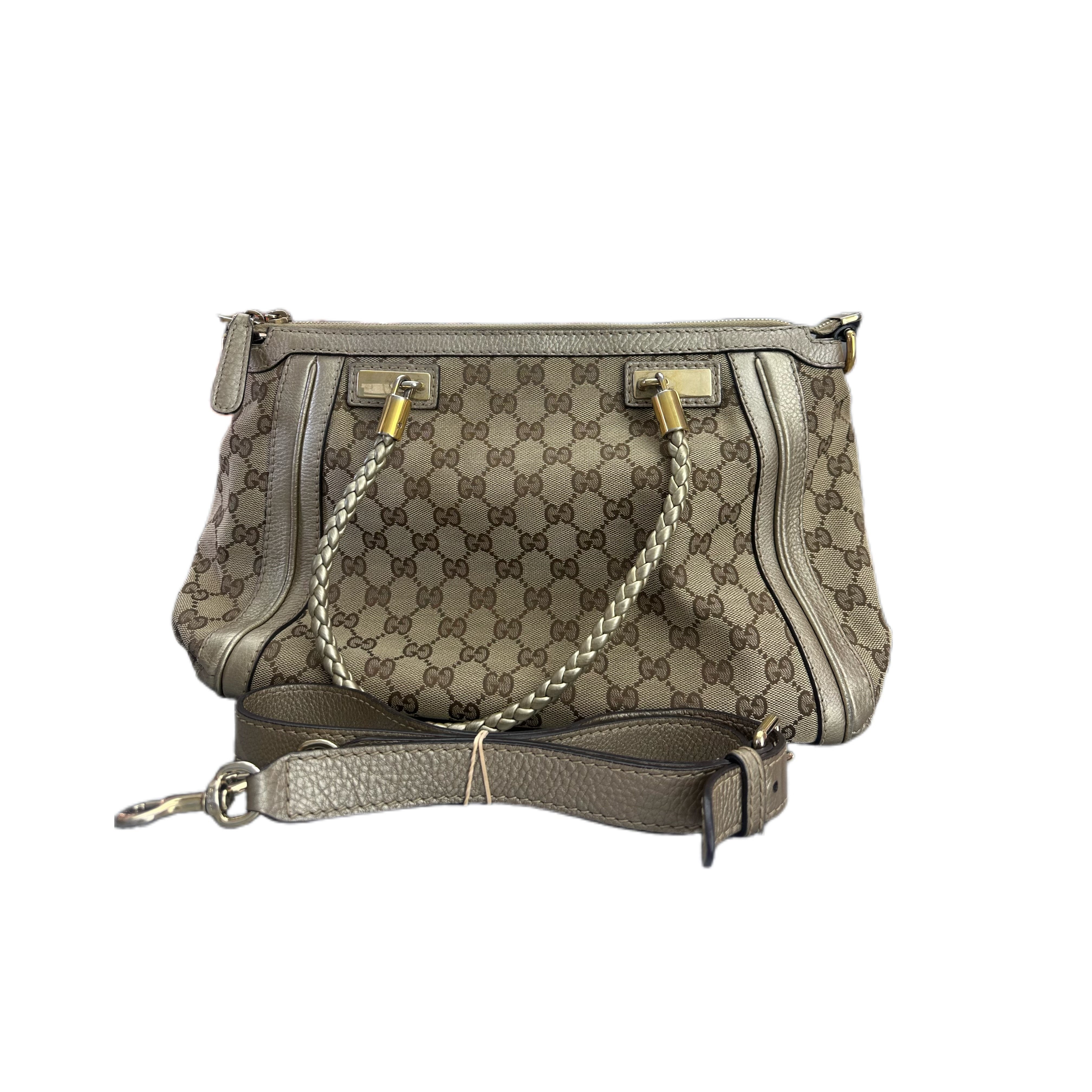 Gucci GG Metallic Bella Shoulder Bag GHW (Beige)