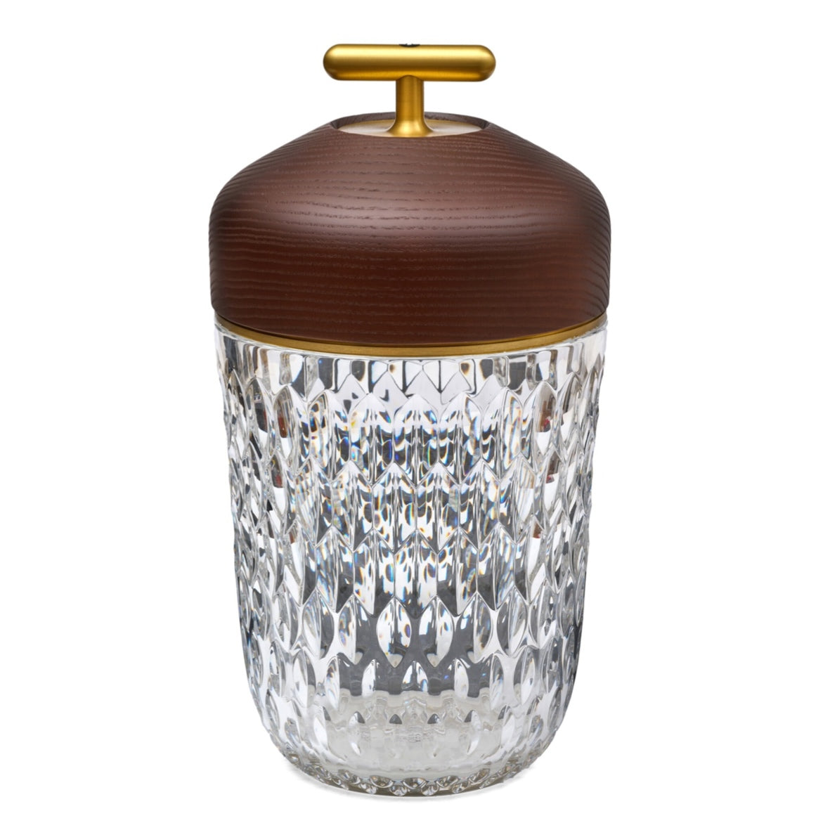 HERMÈS ST LOUIS FOLIA PORTABLE CRYSTAL LAMP (Dard Wood Finish / Crystal)