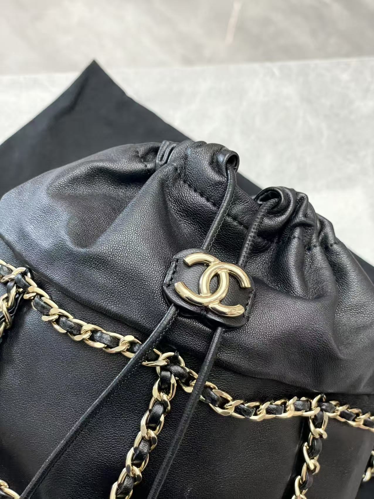 CHANEL Bucket Bag with Chain Strap GHW