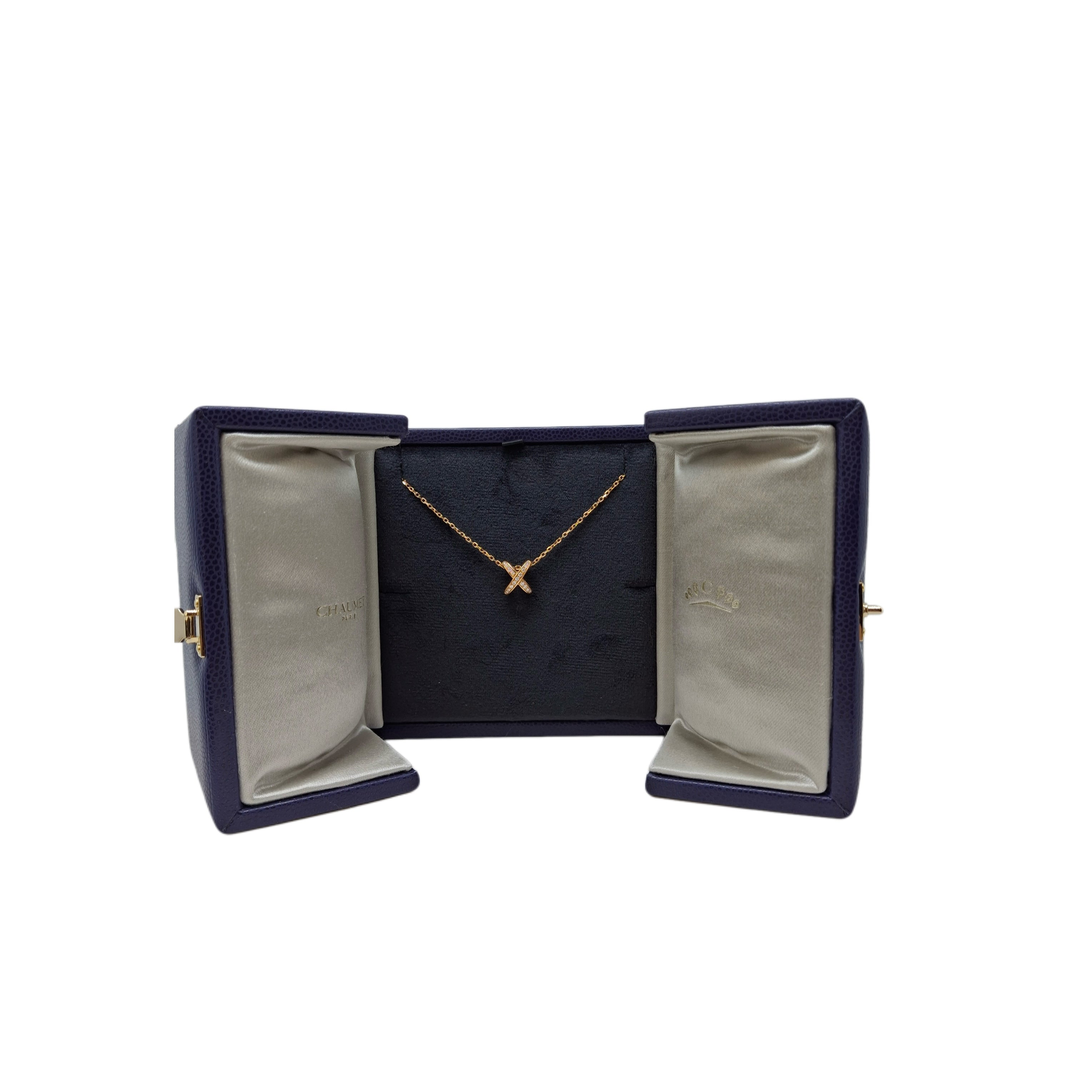 CHAUMET JEUX DE LIENS PENDANT MEDIUM MODEL (Rose Gold, diamonds)