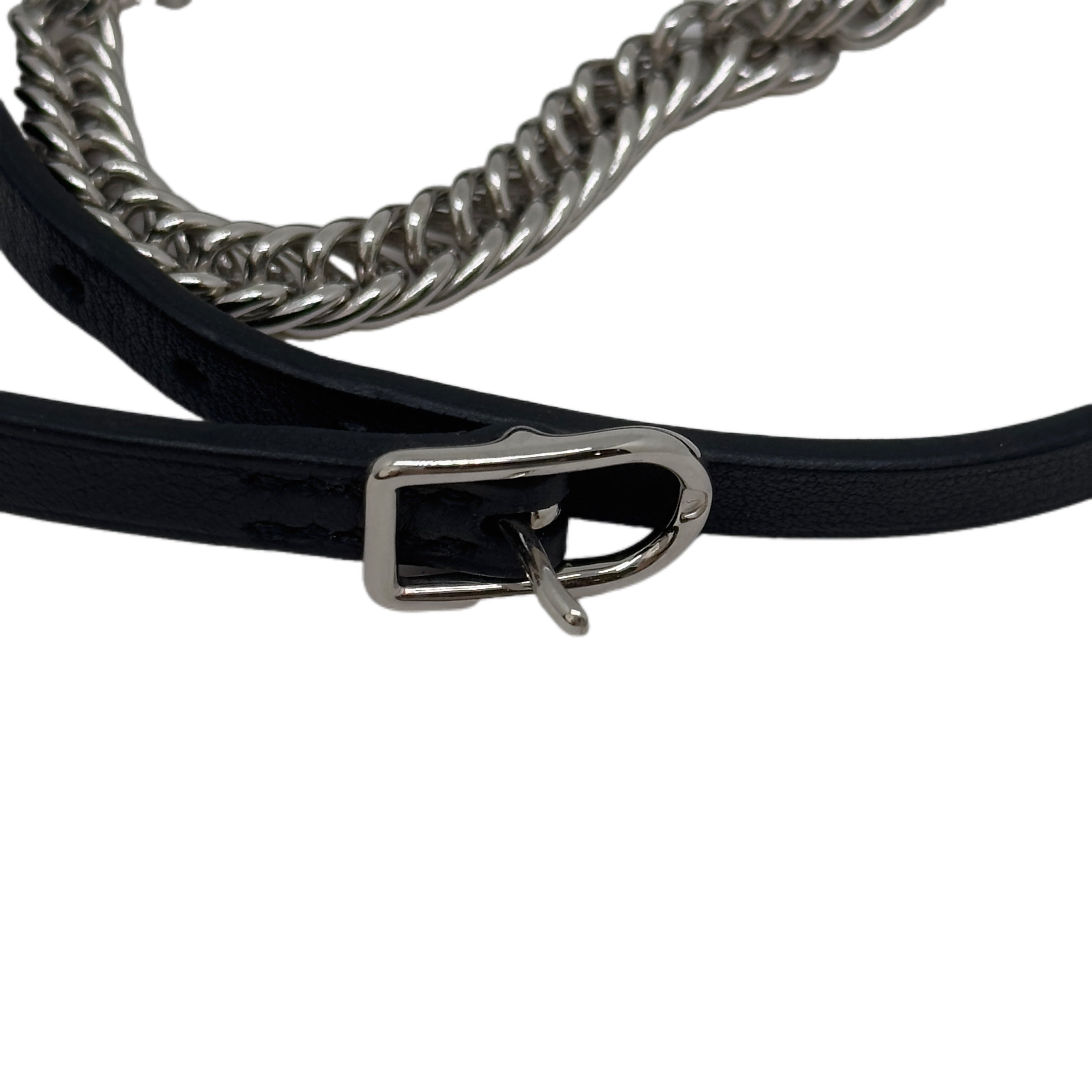 HERMÈS Gourmette Equestre necklace, large model (Silver)