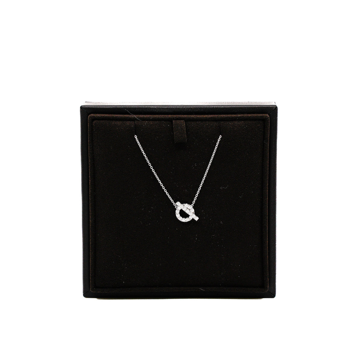 HERMÈS Finesse pendant 18K White gold and diamond (silver)