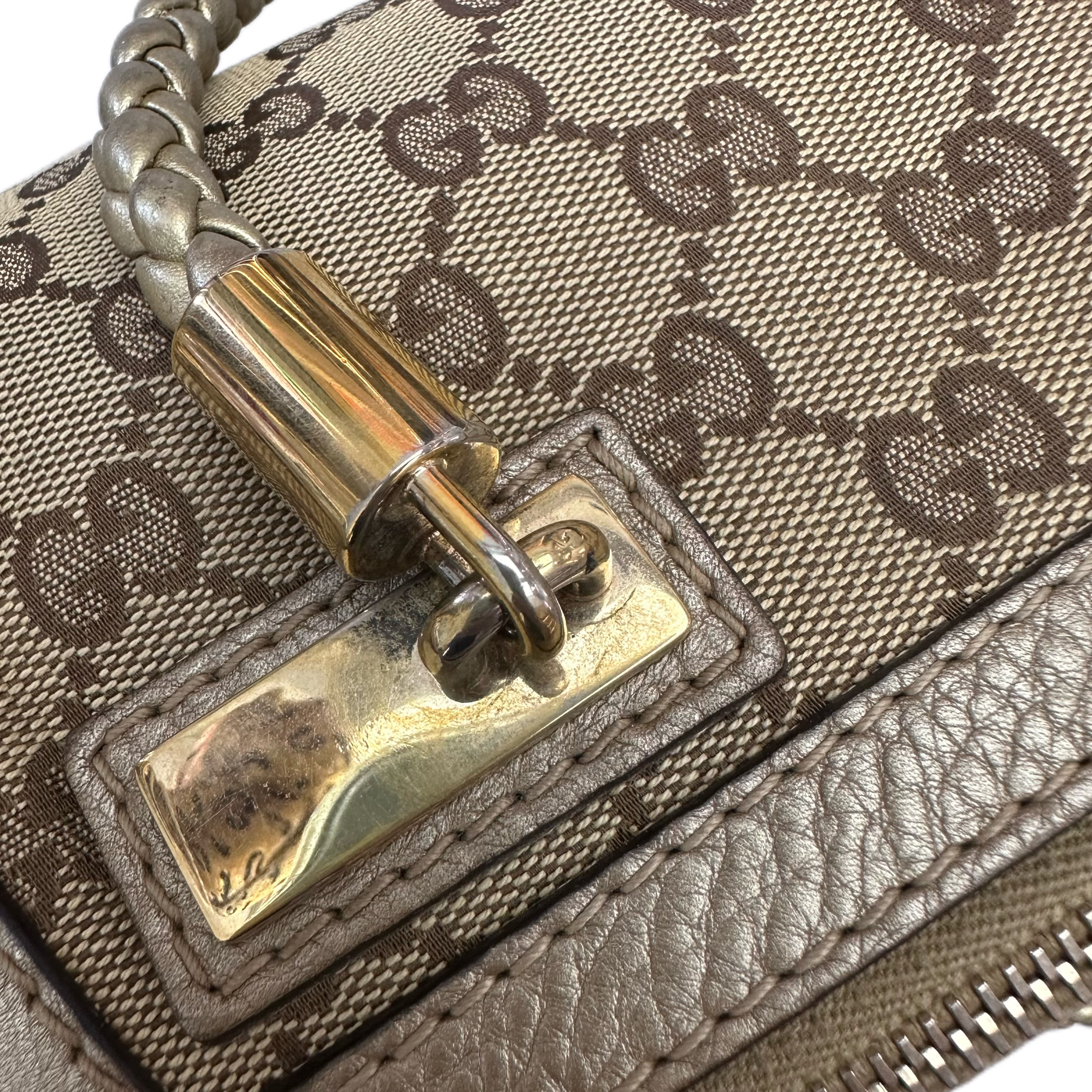Gucci GG Metallic Bella Shoulder Bag GHW (Beige)