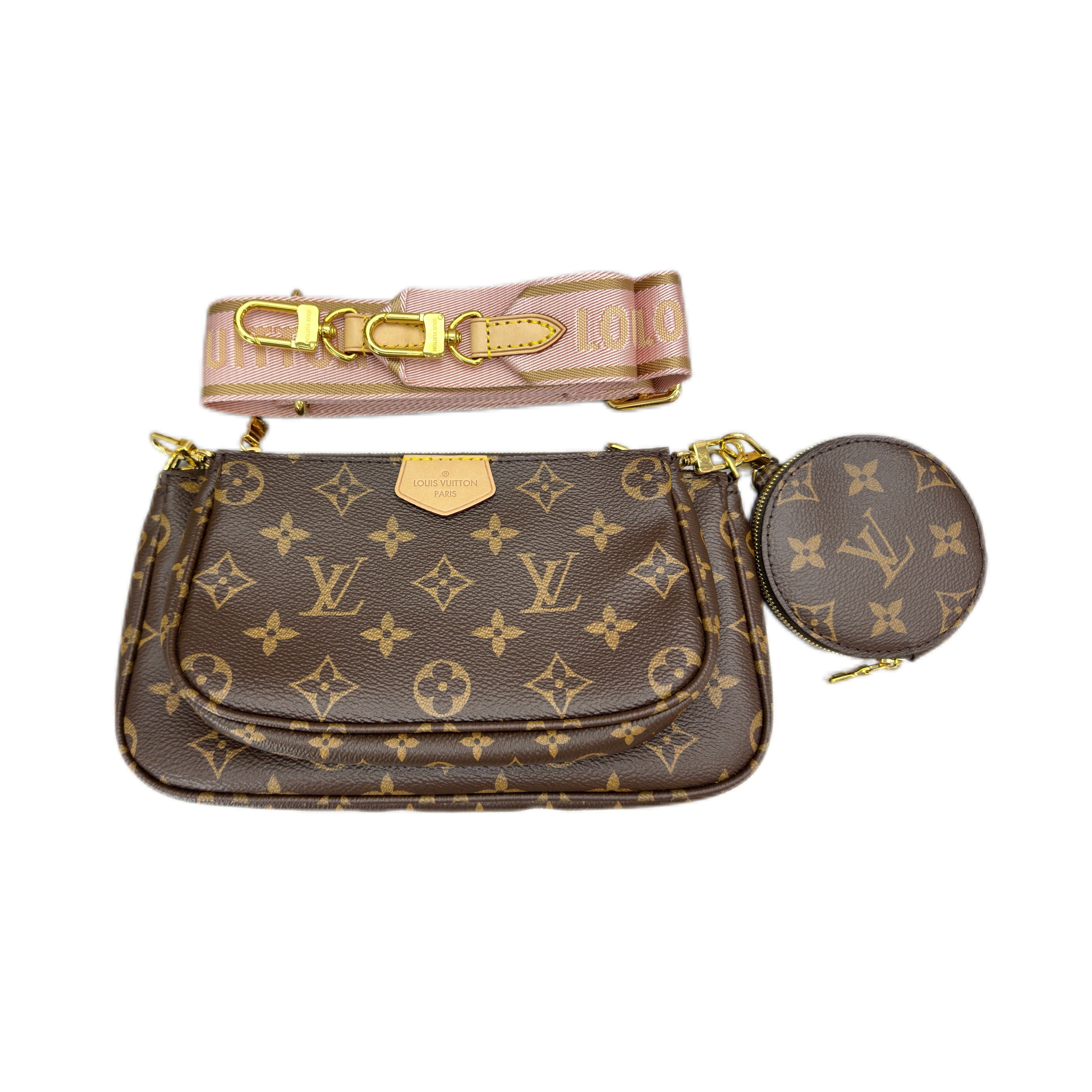 LOUIS VUITTON MULTI POCHETTE Accessoires in Monogram Canvas(Rose Clair)
