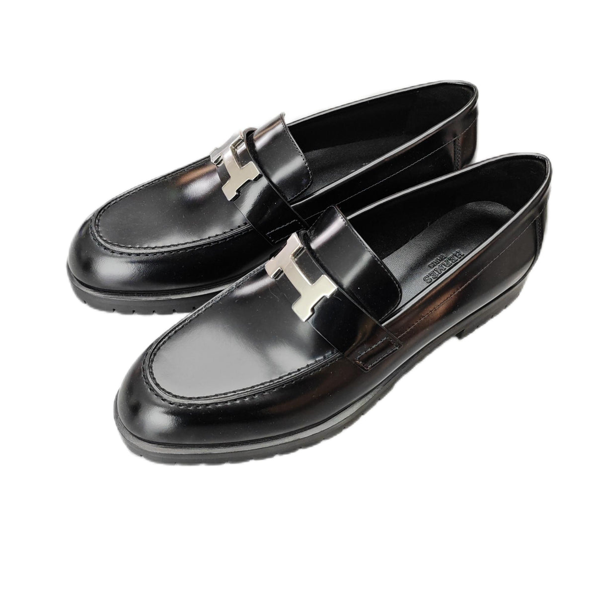 Hermes Faubourg loafer Hermes Calfskin Womens Faubourg Loafers 35 Black 1862282  main image 2