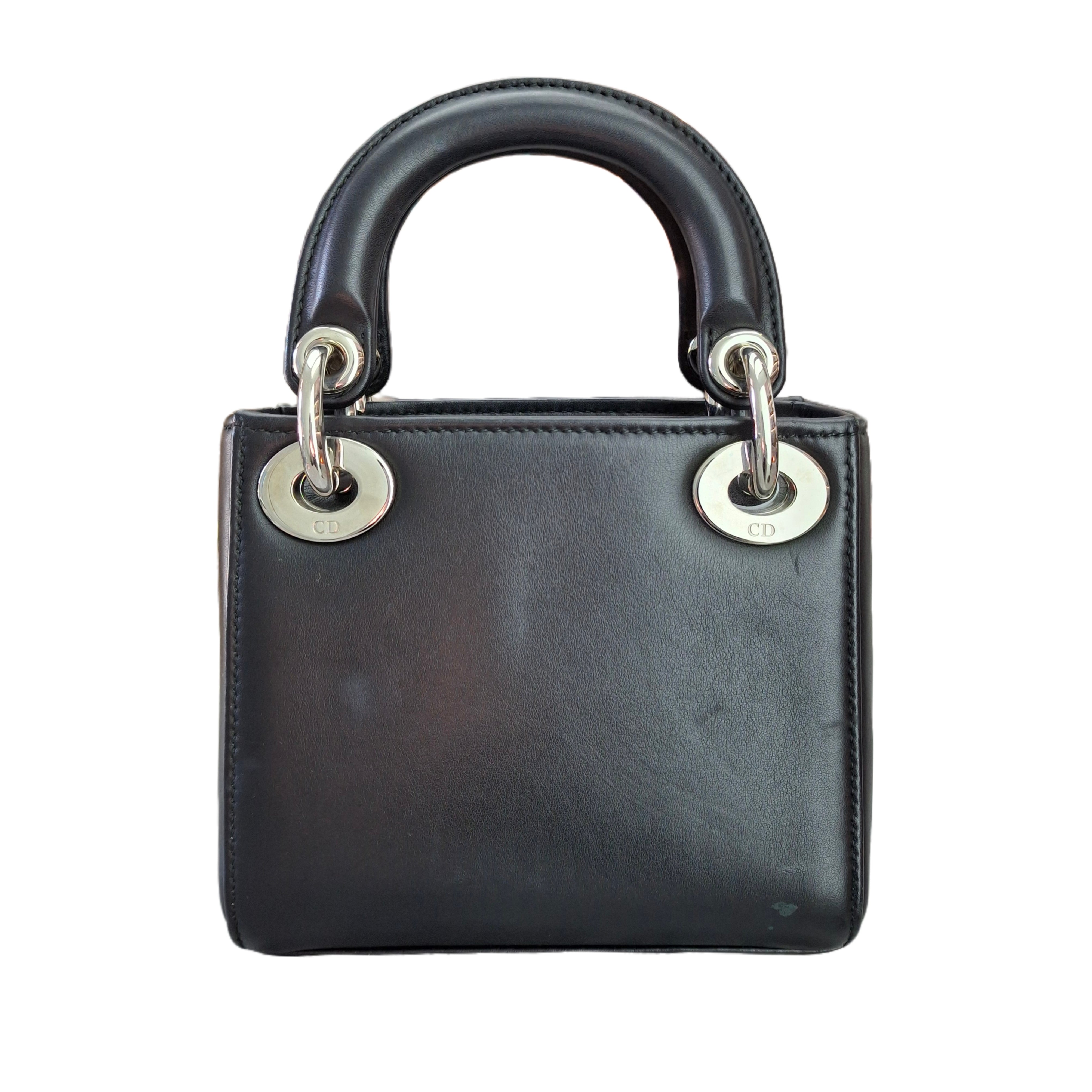 CHRISTIAN DIOR Mini Embroidered ladybag Black Leather(Limited Edition)