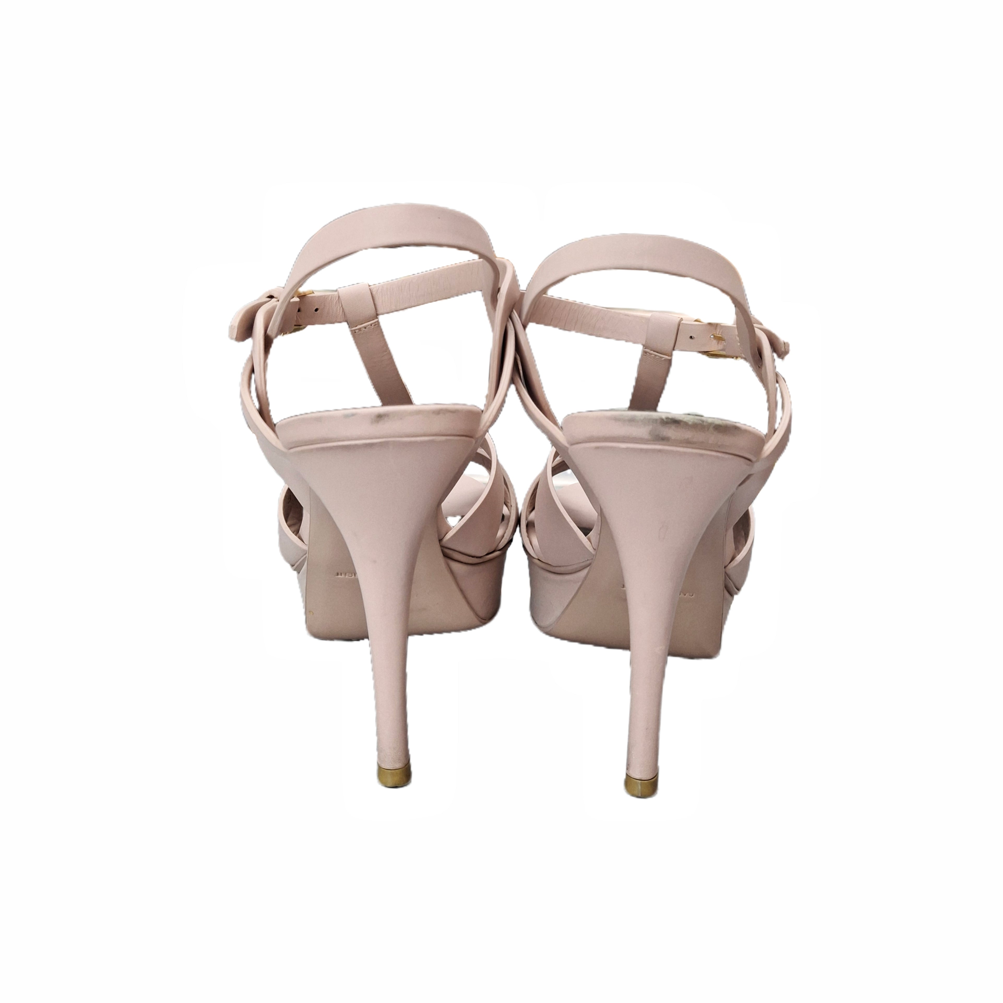 YSL Saint Laurent Light Pink Leather Tribute Sandals size 39