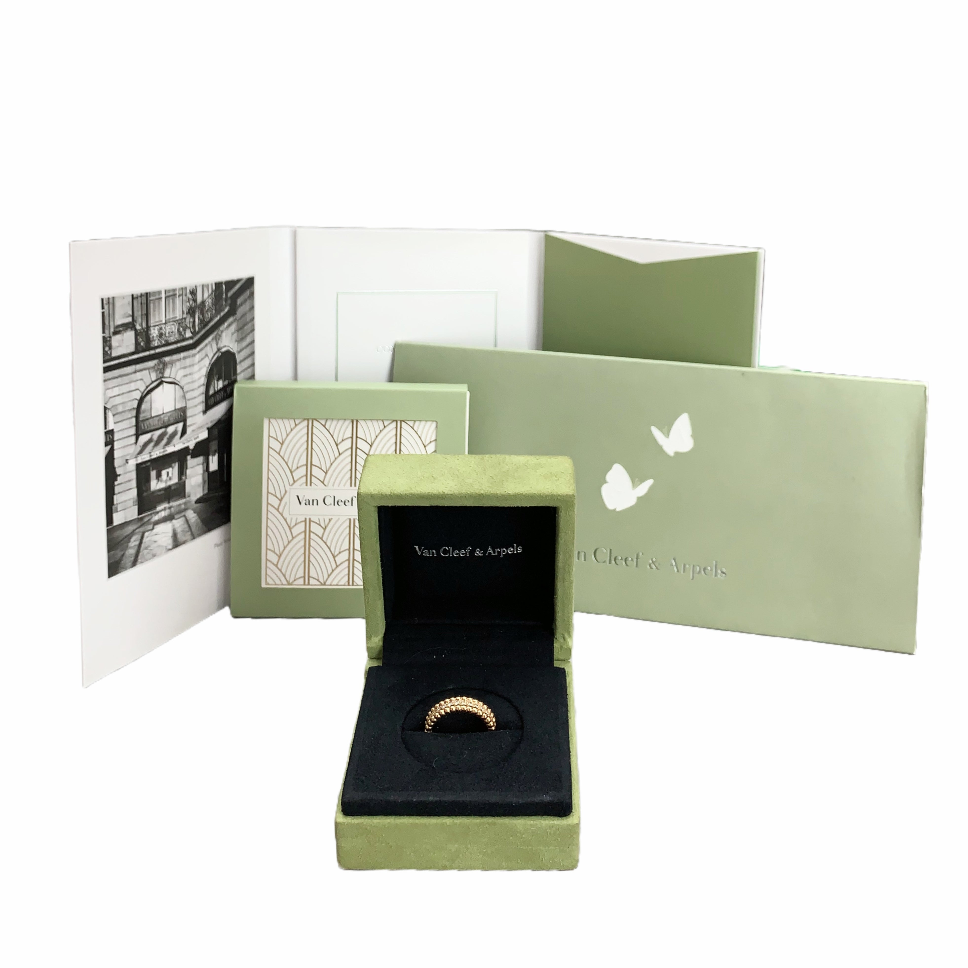 Van Cleef & Arpels Perlée diamonds ring, 1 row (Yellow Gold)