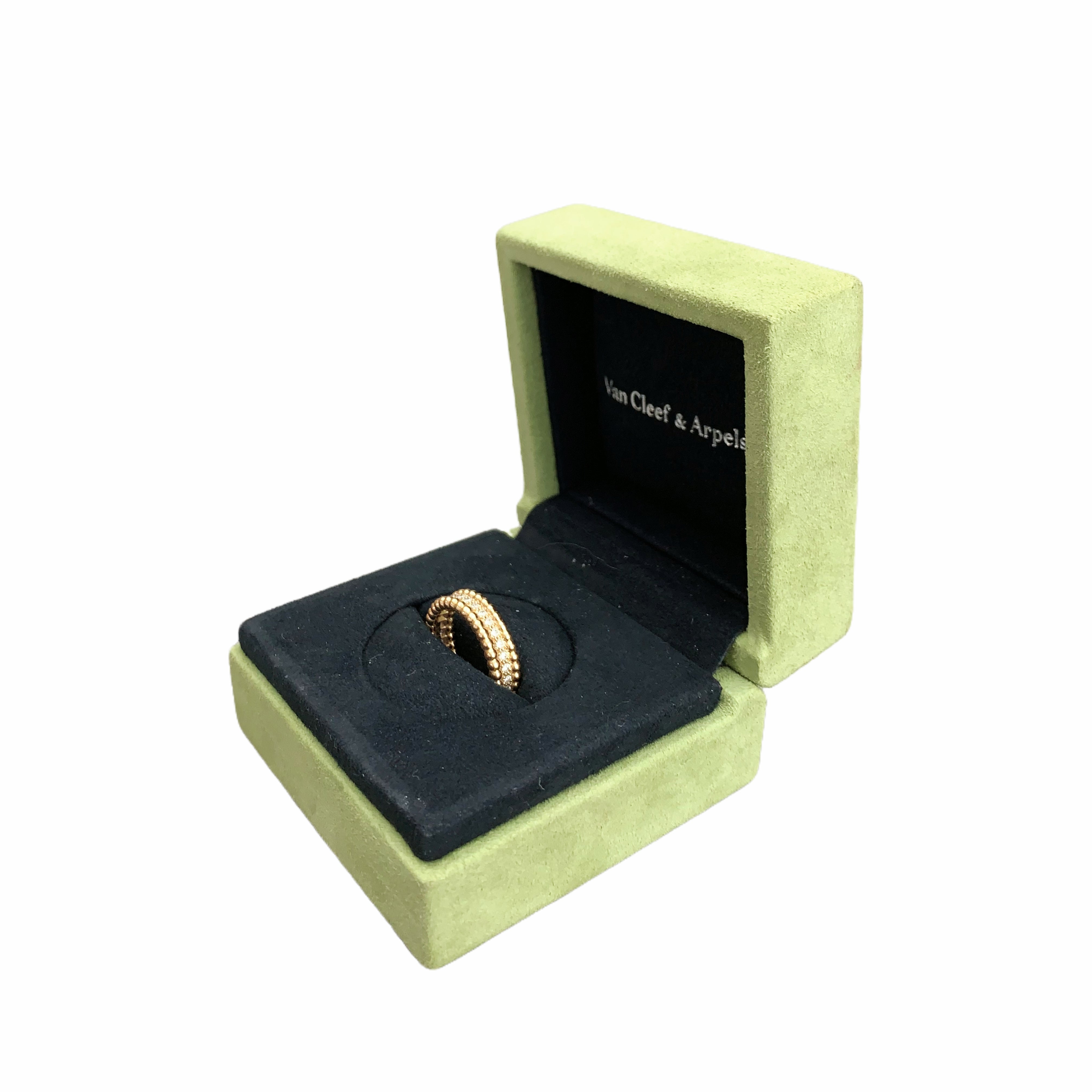 Van Cleef & Arpels Perlée diamonds ring, 1 row (Yellow Gold)