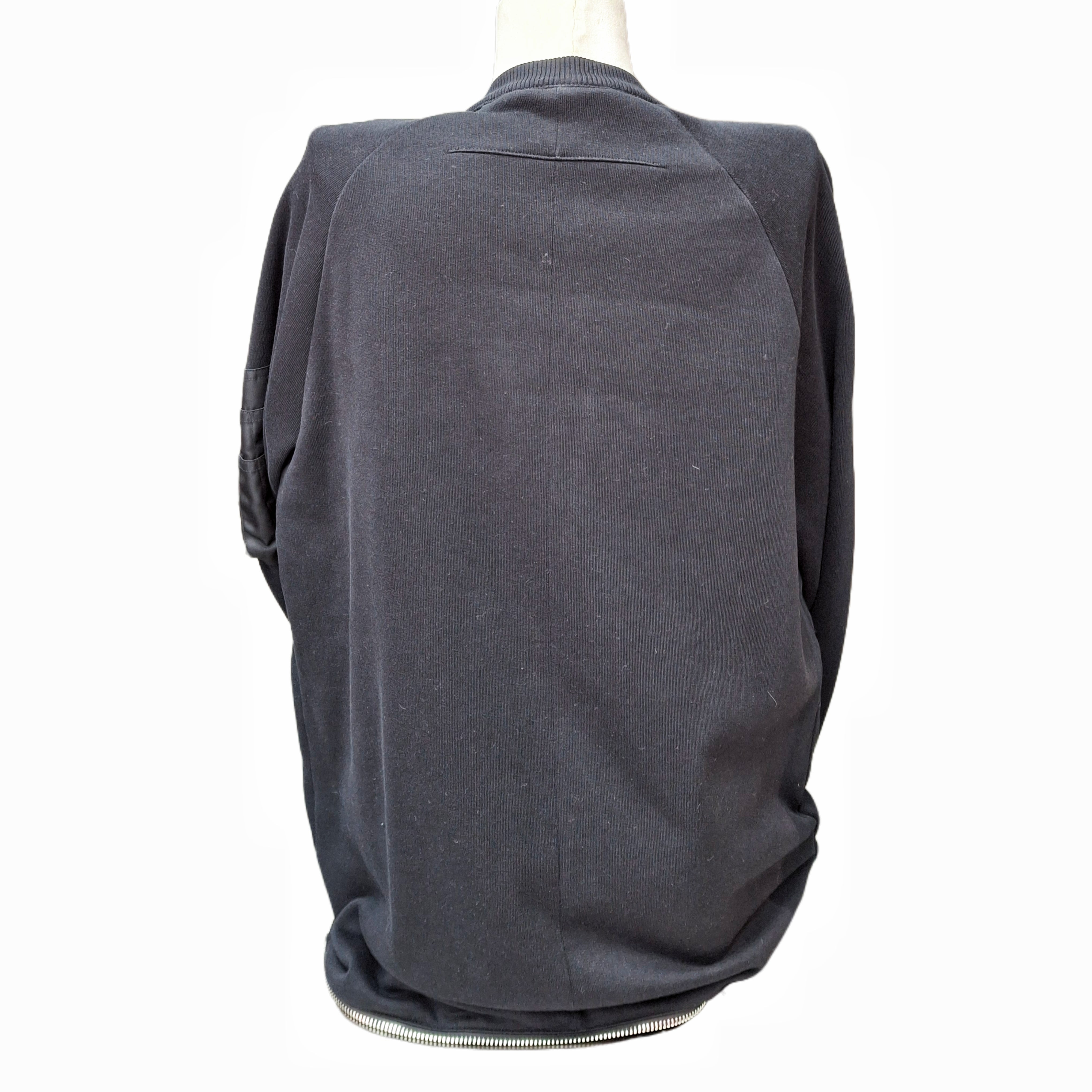 GIVENCHY Zipper Detailed Crewneck Sweatshirt (Black) S