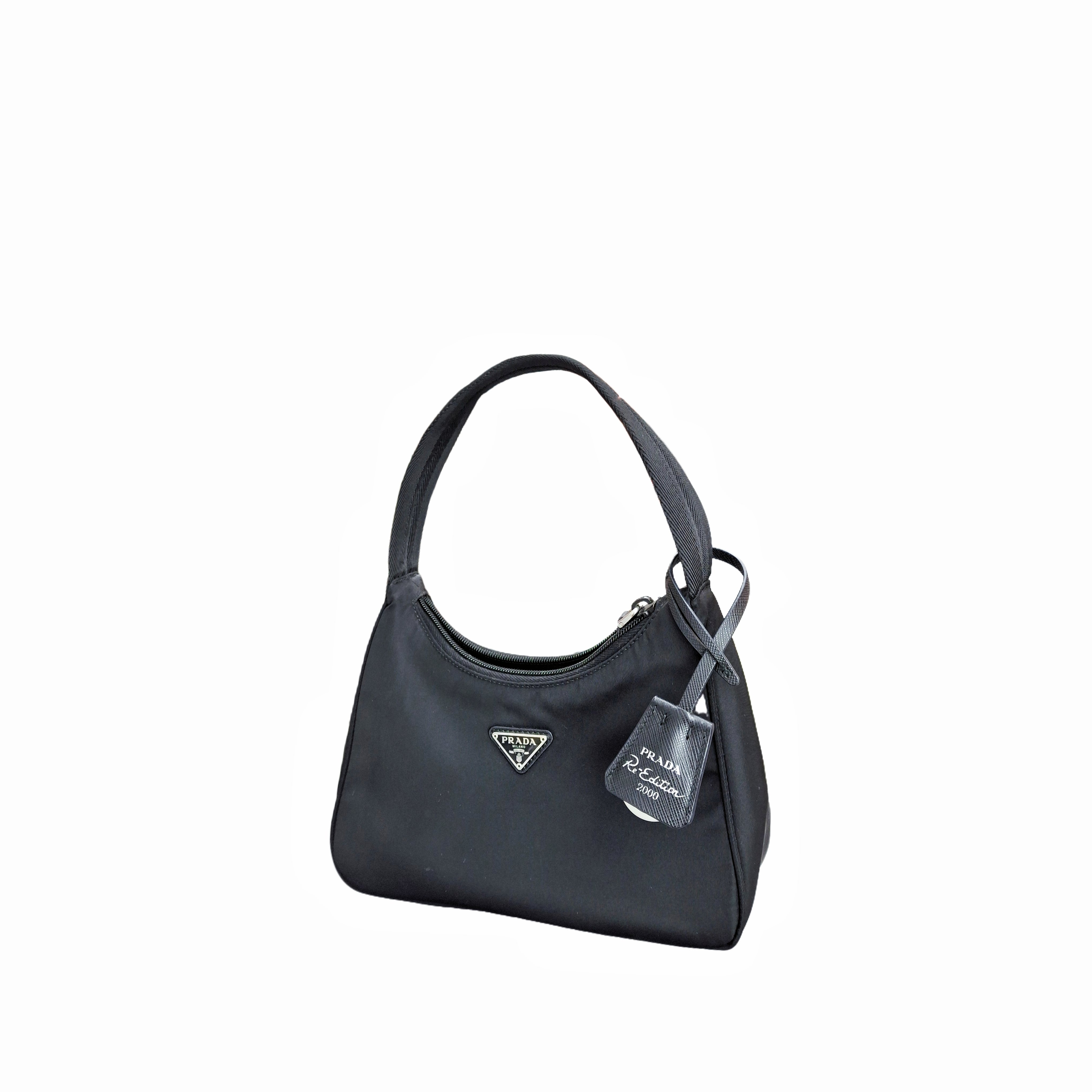 Prada mini tessuto shoulder Nylon Bag (Black)