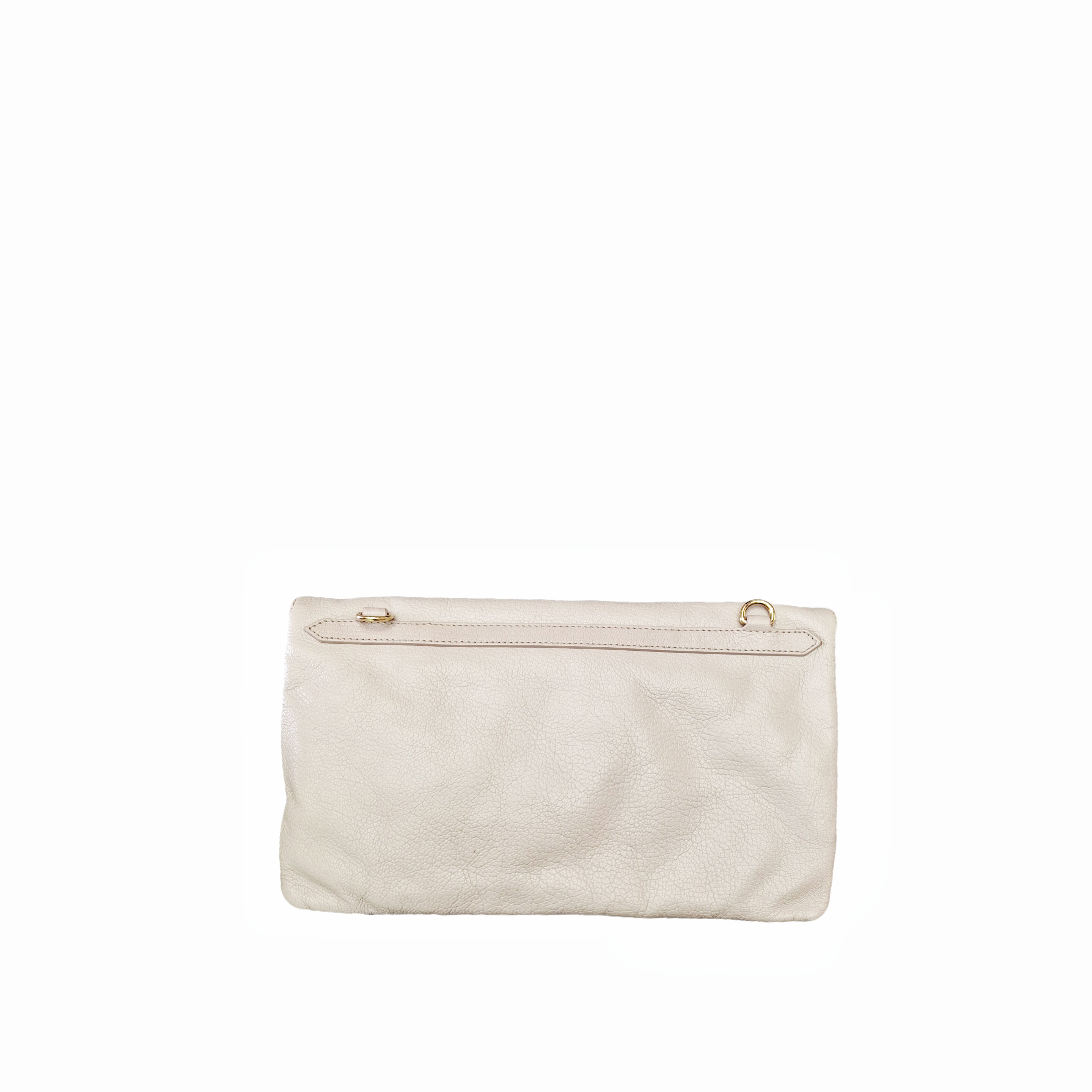 BALENCIAGA City Fold Clutch Leather Shoulder Bag GHW (Beige)